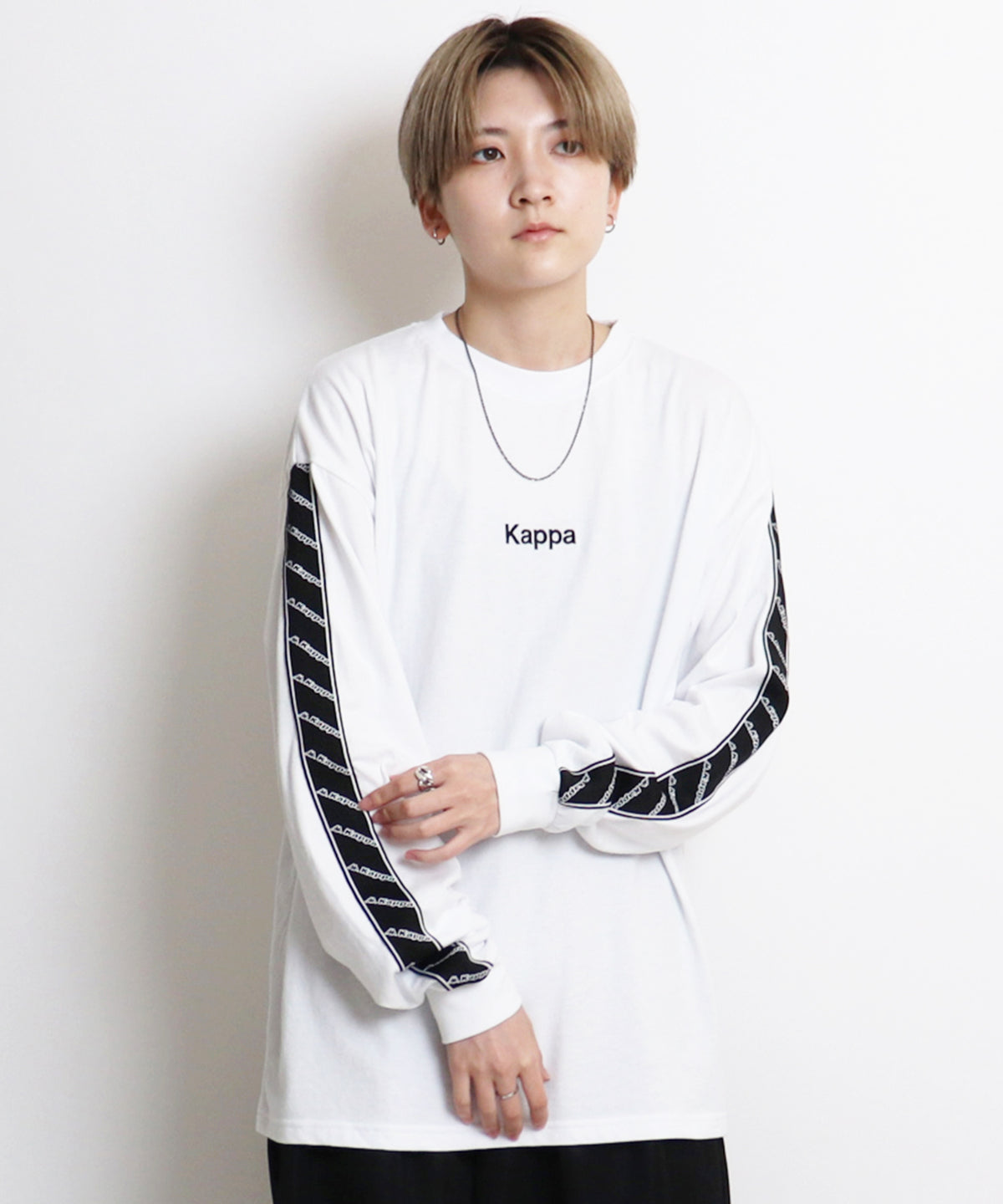 【Kappa/カッパ】別注 袖テープ 刺繍ロゴ ビッグシルエットロンT