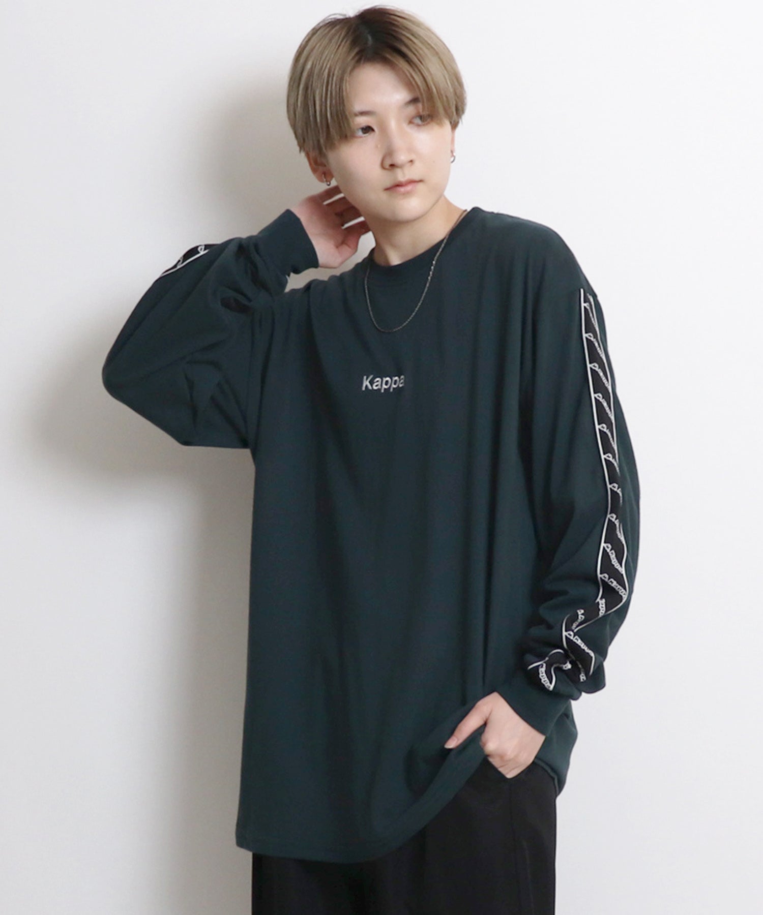 【Kappa/カッパ】別注 袖テープ 刺繍ロゴ ビッグシルエットロンT