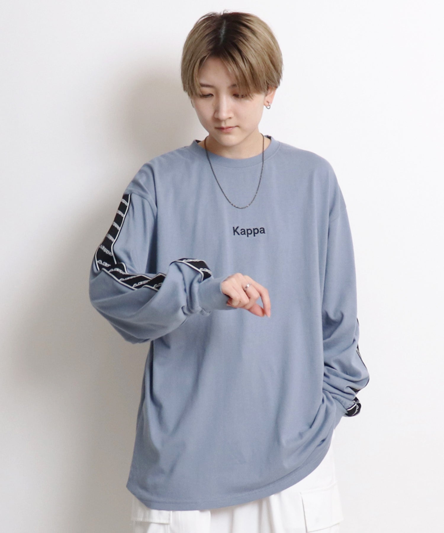 【Kappa/カッパ】別注 袖テープ 刺繍ロゴ ビッグシルエットロンT