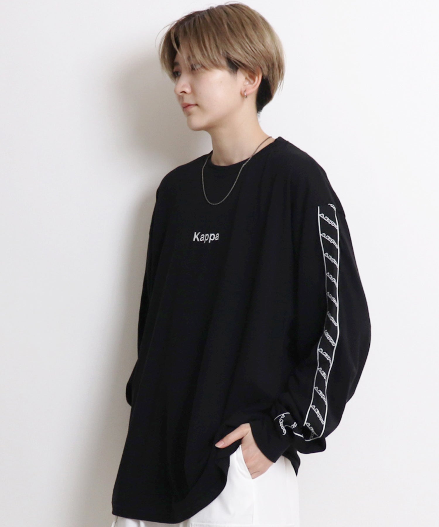 【Kappa/カッパ】別注 袖テープ 刺繍ロゴ ビッグシルエットロンT