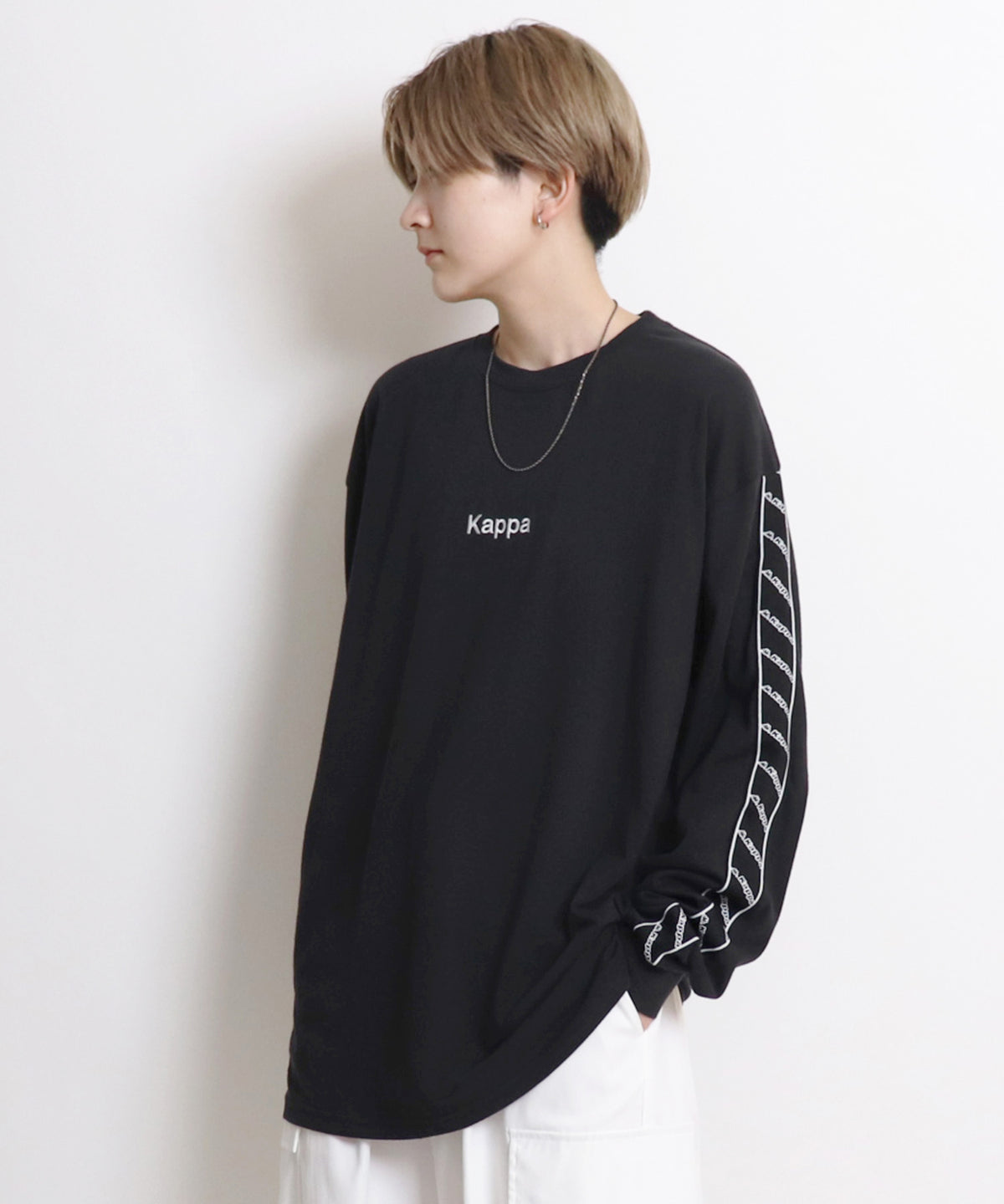 【Kappa/カッパ】別注 袖テープ 刺繍ロゴ ビッグシルエットロンT