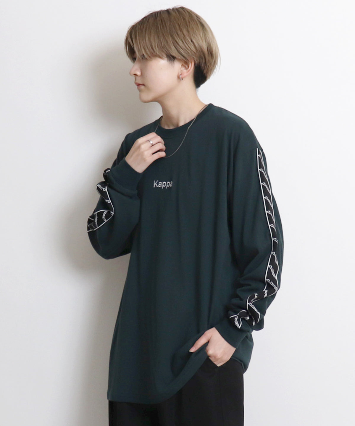 【Kappa/カッパ】別注 袖テープ 刺繍ロゴ ビッグシルエットロンT