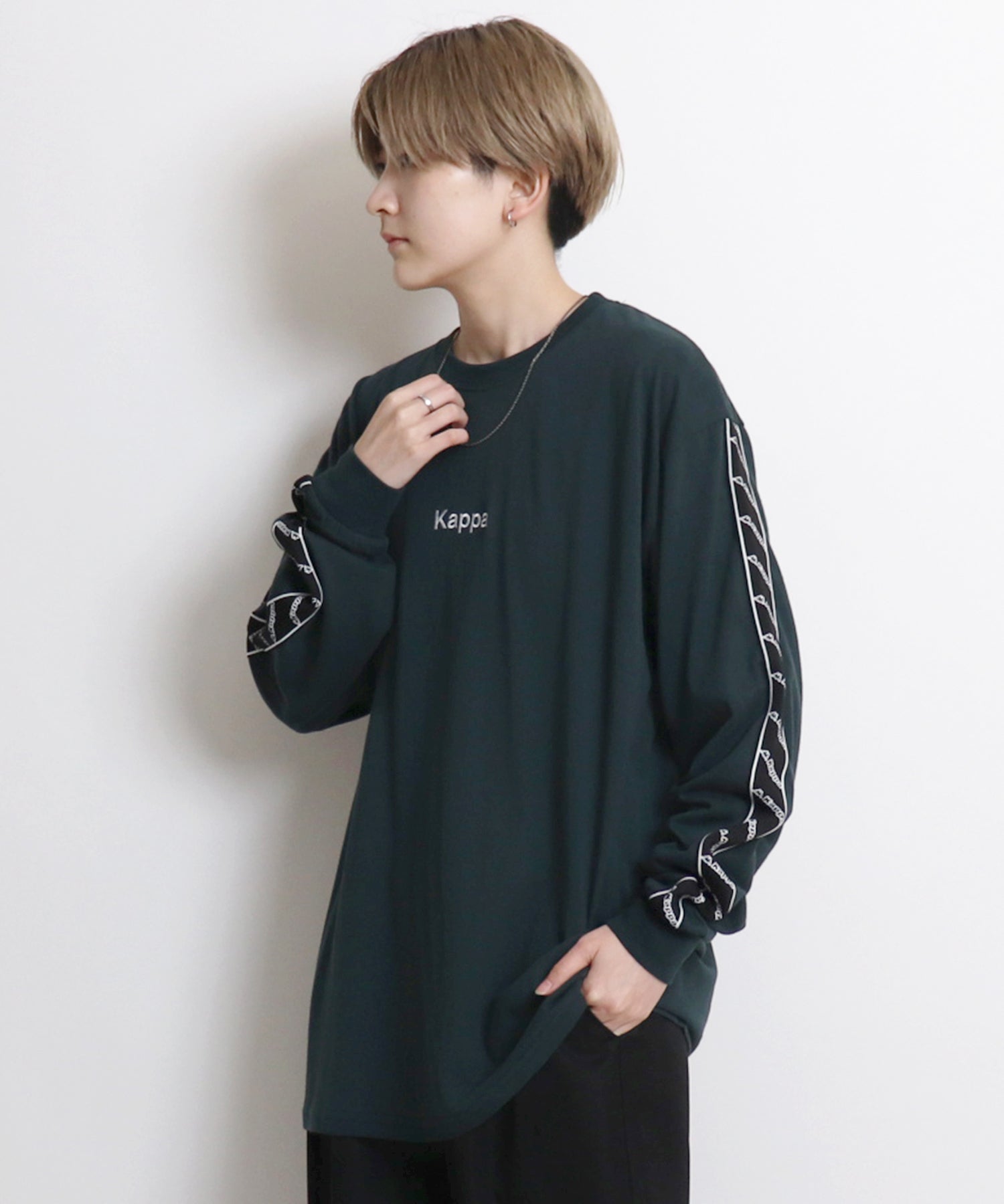 【Kappa/カッパ】別注 袖テープ 刺繍ロゴ ビッグシルエットロンT