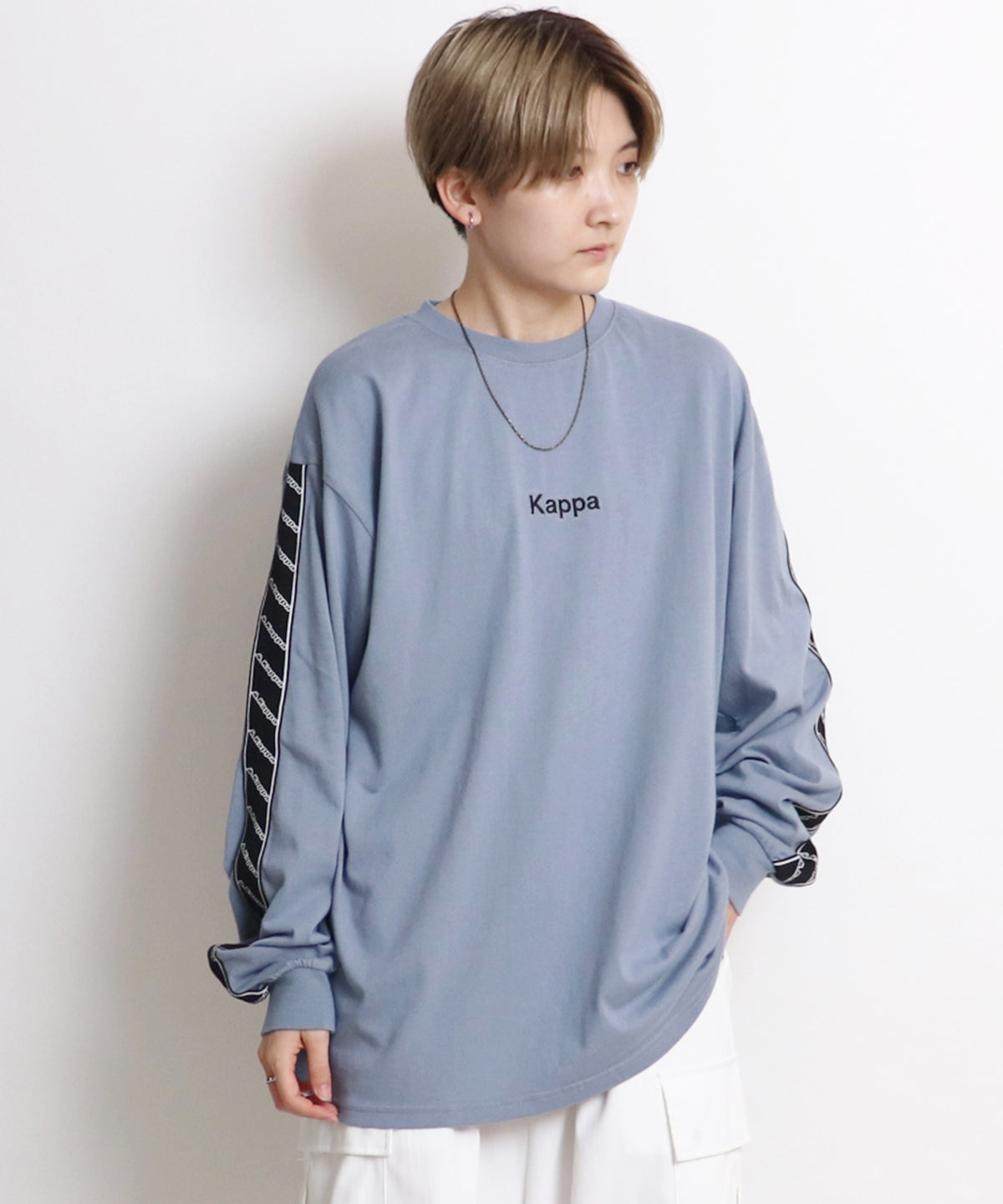 【Kappa/カッパ】別注 袖テープ 刺繍ロゴ ビッグシルエットロンT