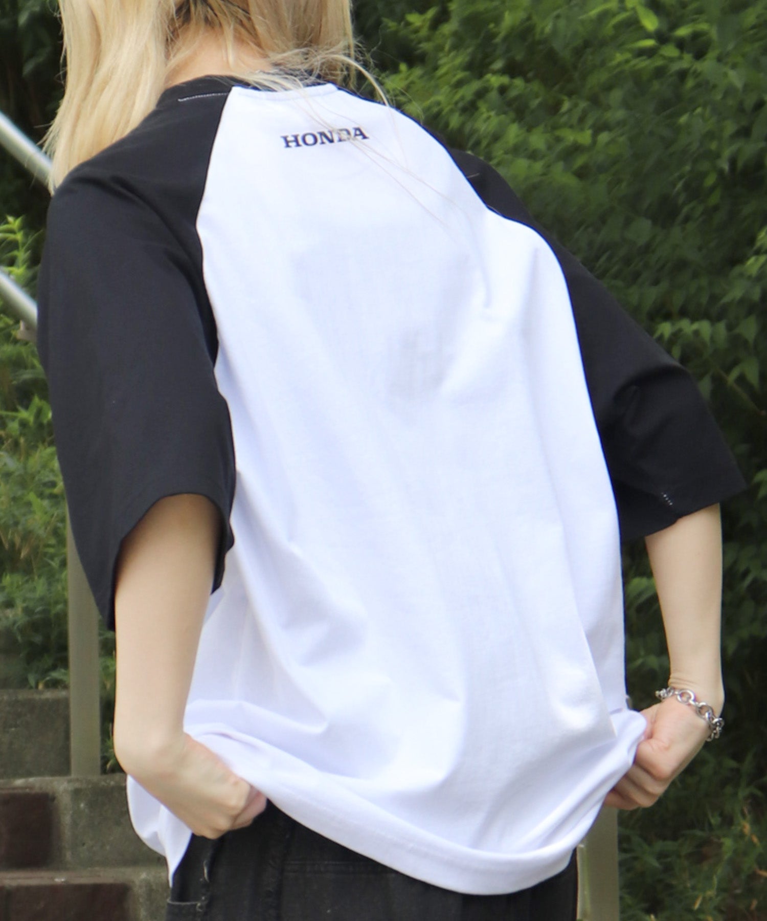 25SS【HONDA / ホンダ】フロントプリント ボックスシルエット ラグラン半袖Tシャツ