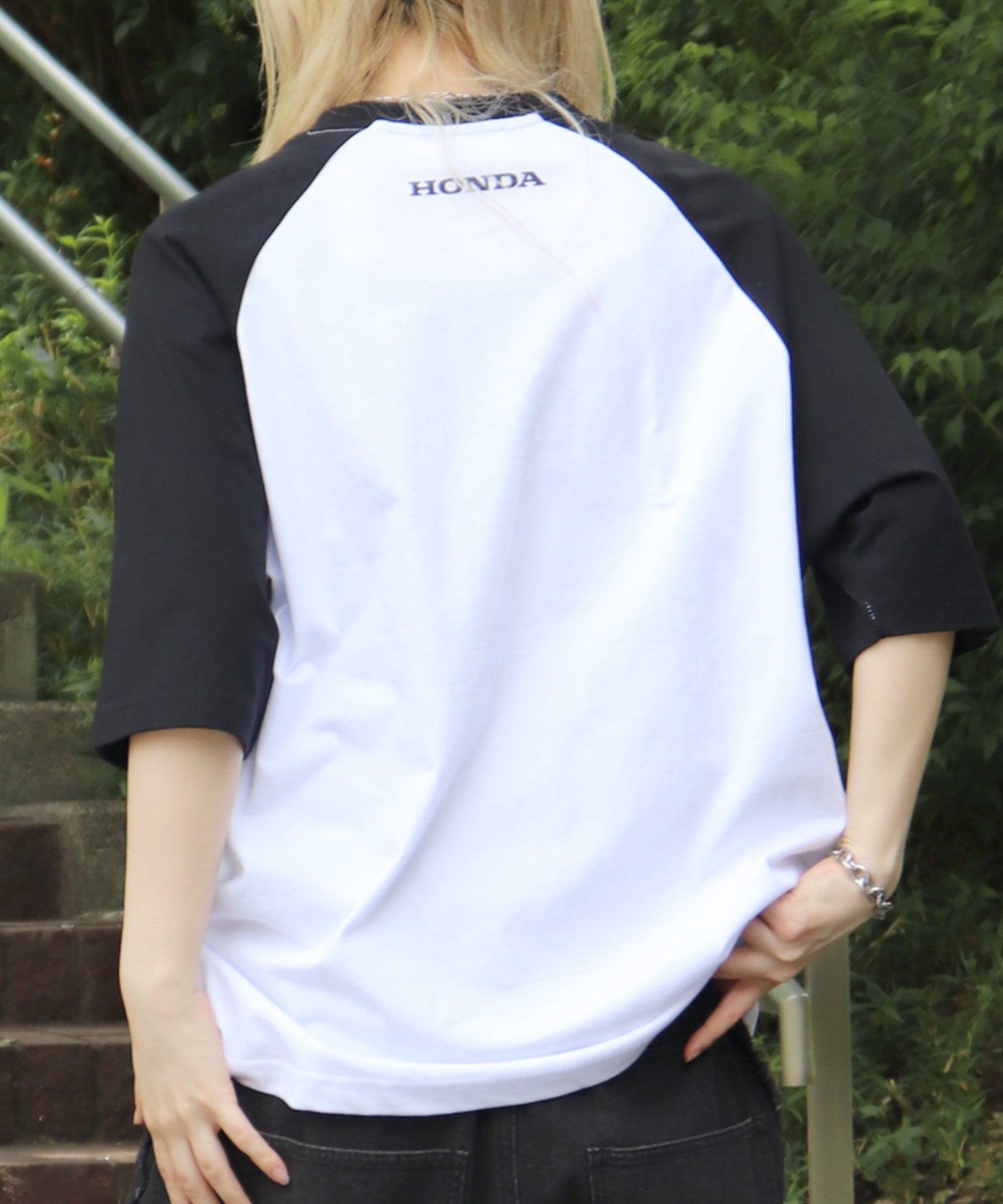 25SS【HONDA / ホンダ】フロントプリント ボックスシルエット ラグラン半袖Tシャツ