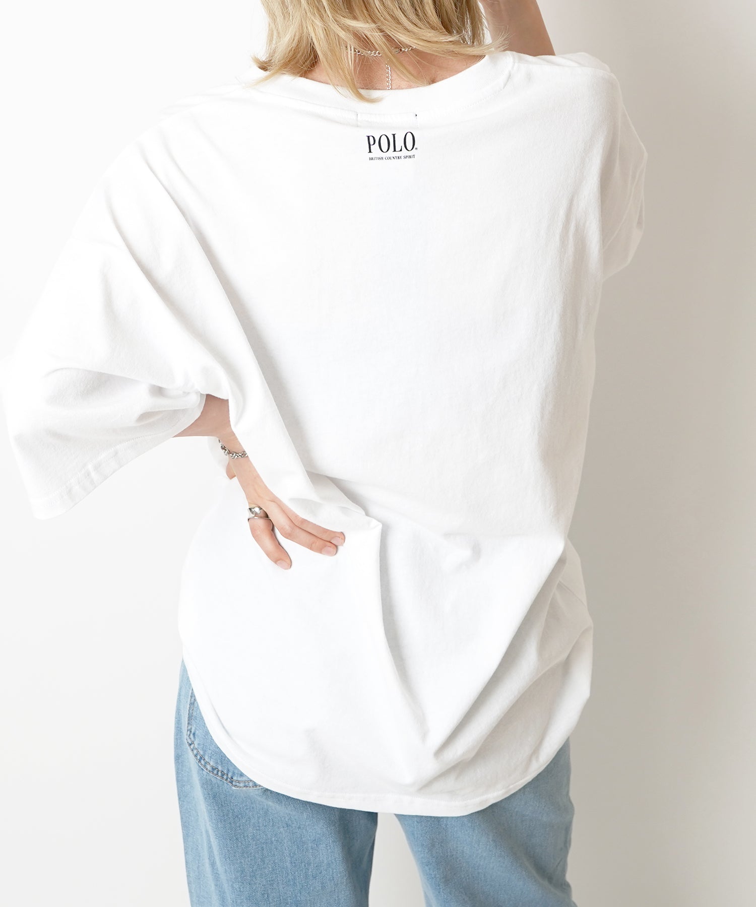 【POLO BCS】別注 ワンポイント刺繍 ベーシック  ビッグシルエット半袖Tシャツ