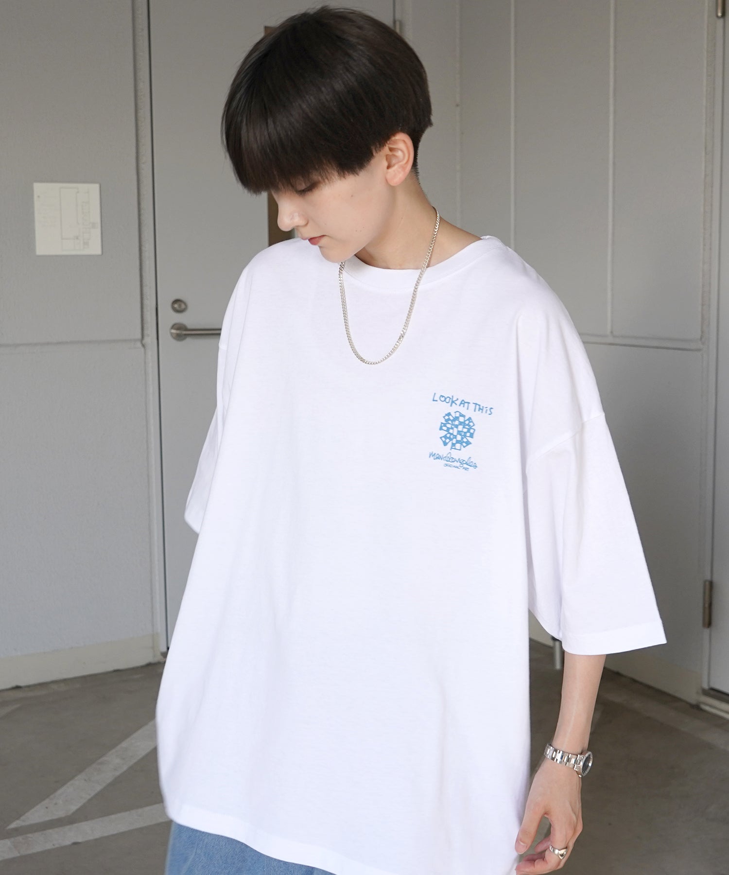 【MARK GONZALES ARTWORK COLLECTION / マーク ゴンザレス】フロント / バックプリント ワンポイント刺繍 モチーフ ビッグシルエットTシャツ