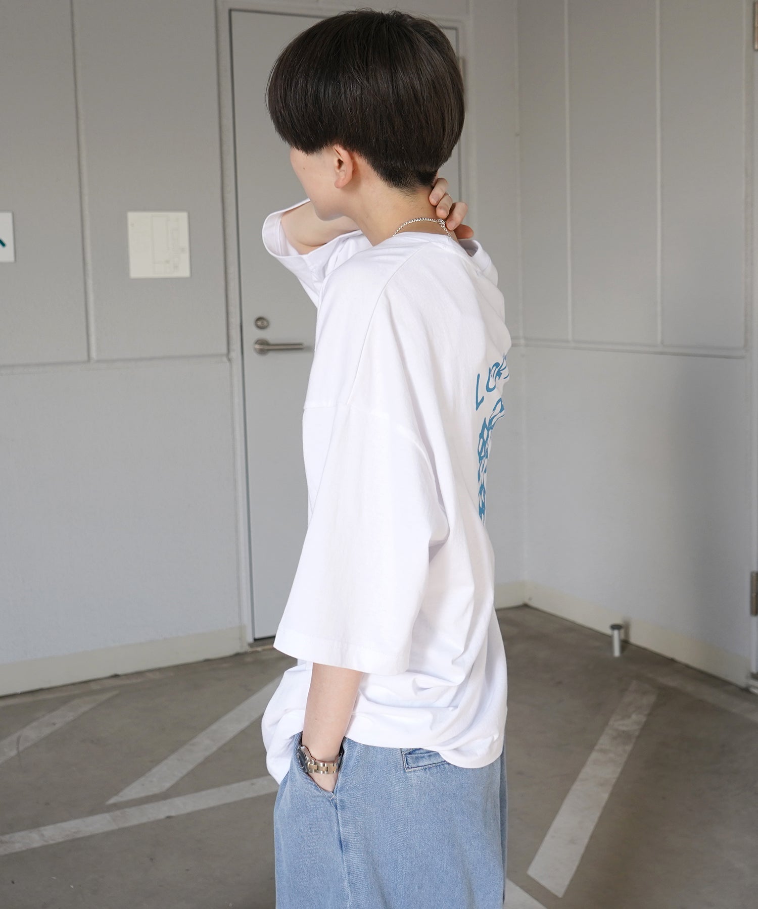 【MARK GONZALES ARTWORK COLLECTION / マーク ゴンザレス】フロント / バックプリント ワンポイント刺繍 モチーフ ビッグシルエットTシャツ