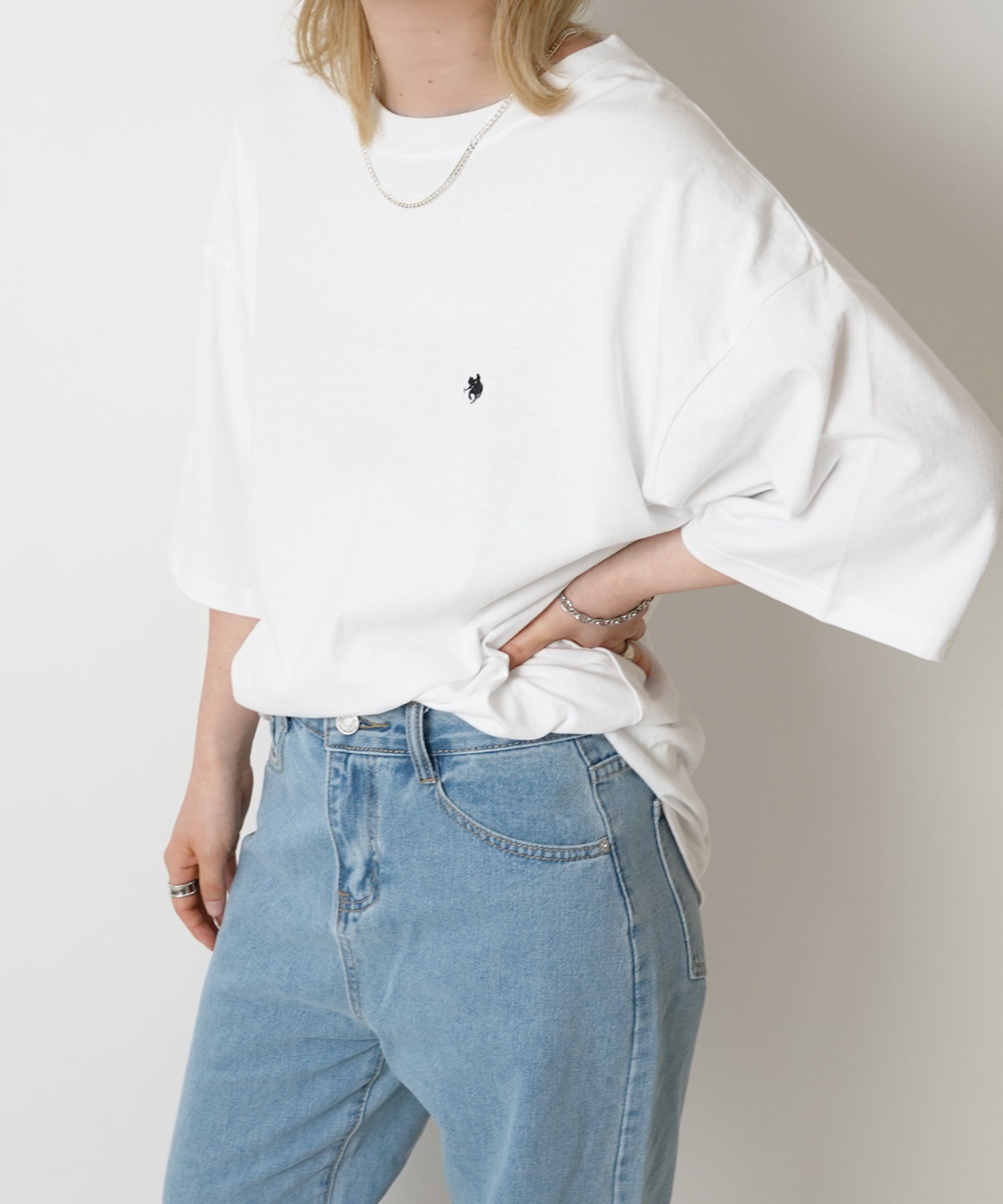 【POLO BCS】別注 ワンポイント刺繍 ベーシック  ビッグシルエット半袖Tシャツ