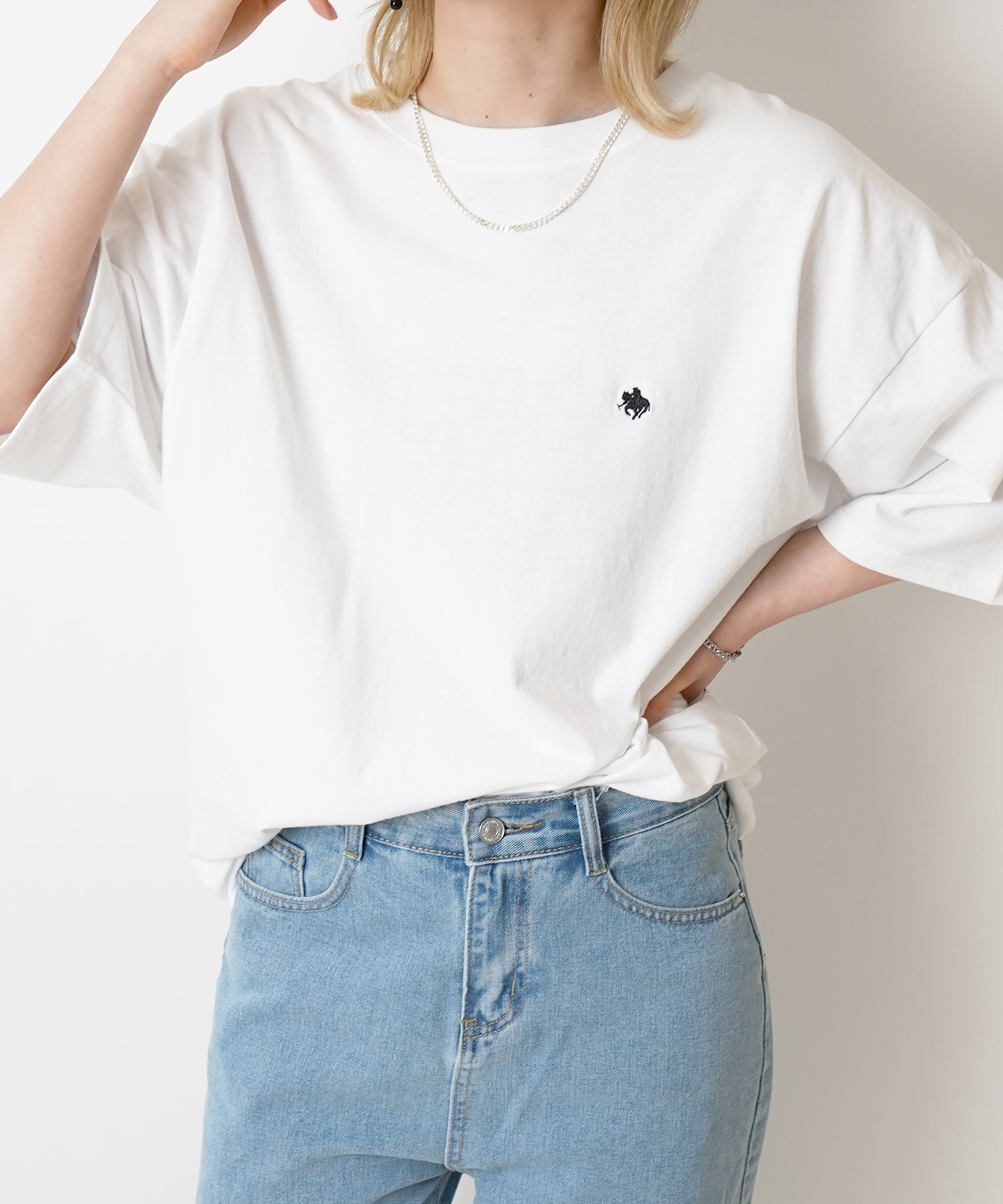 【POLO BCS】別注 ワンポイント刺繍 ベーシック  ビッグシルエット半袖Tシャツ