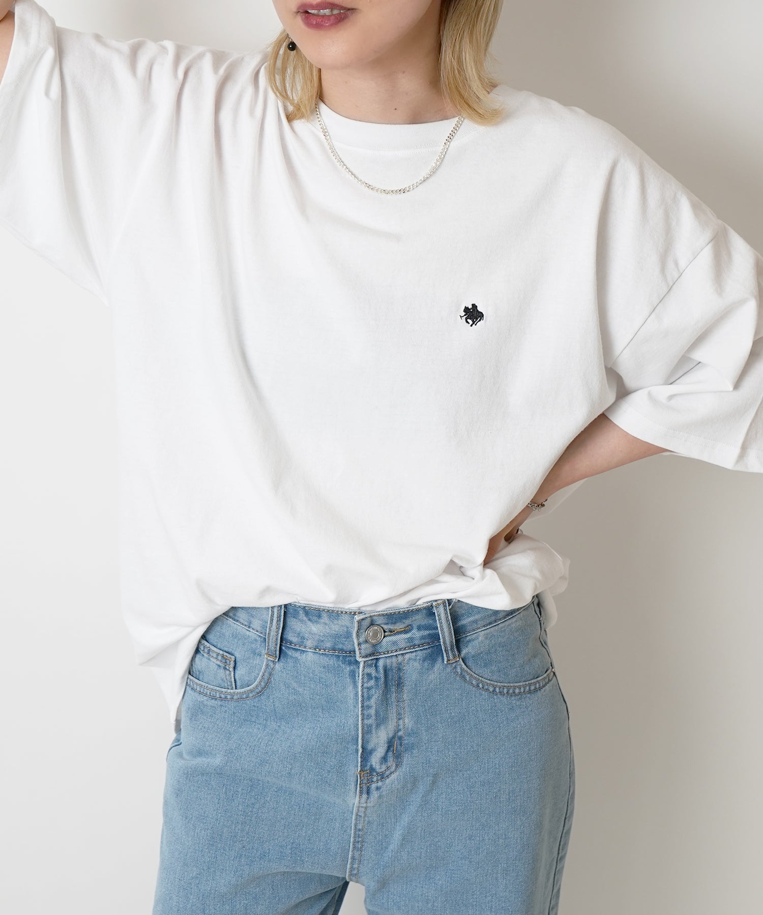 【POLO BCS】別注 ワンポイント刺繍 ベーシック  ビッグシルエット半袖Tシャツ