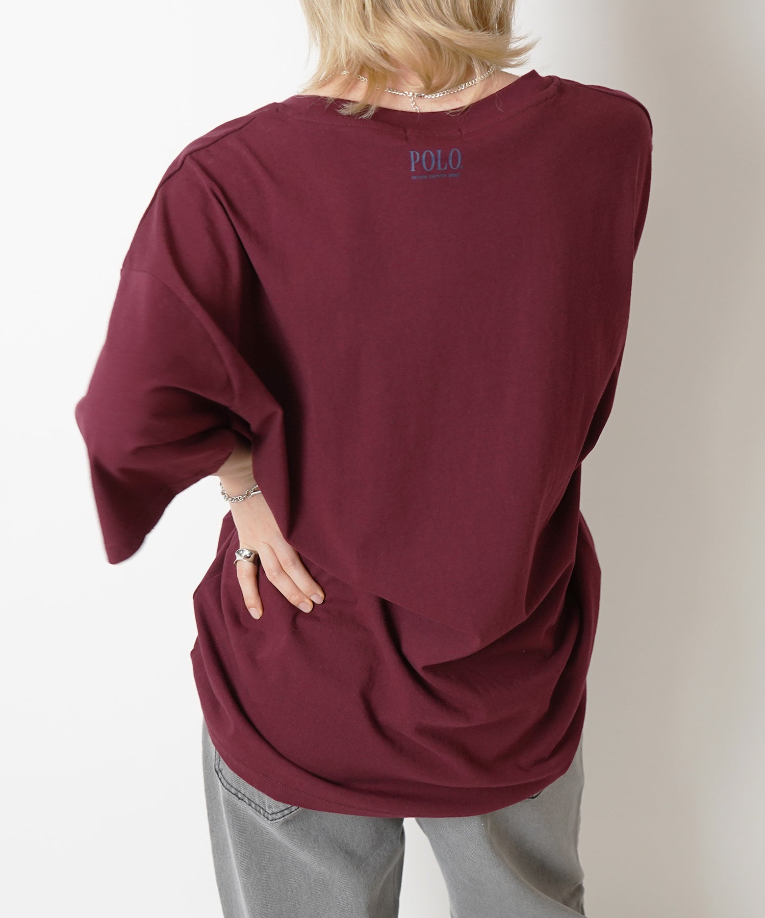 【POLO BCS】別注 ワンポイント刺繍 ベーシック  ビッグシルエット半袖Tシャツ