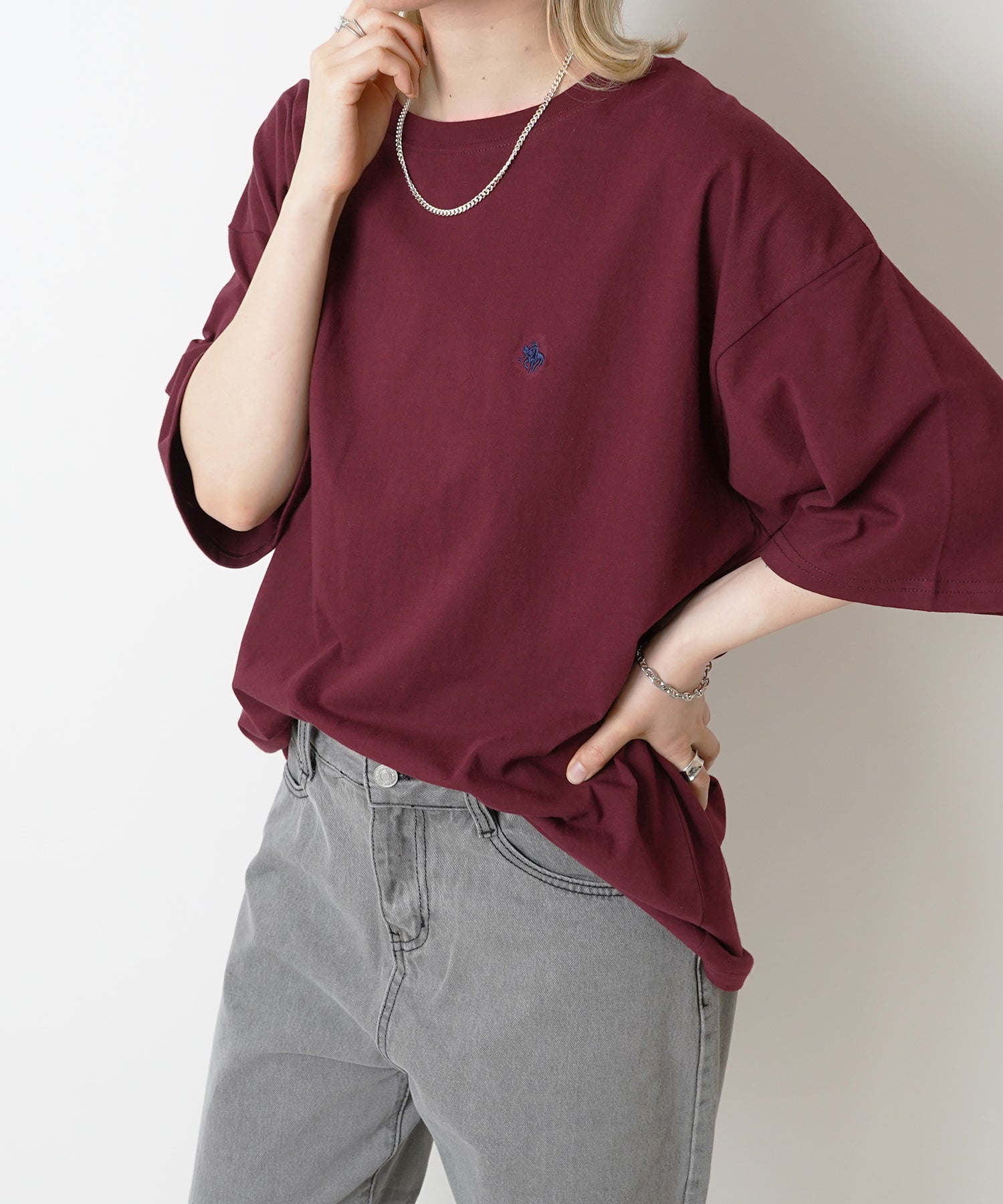 【POLO BCS】別注 ワンポイント刺繍 ベーシック  ビッグシルエット半袖Tシャツ