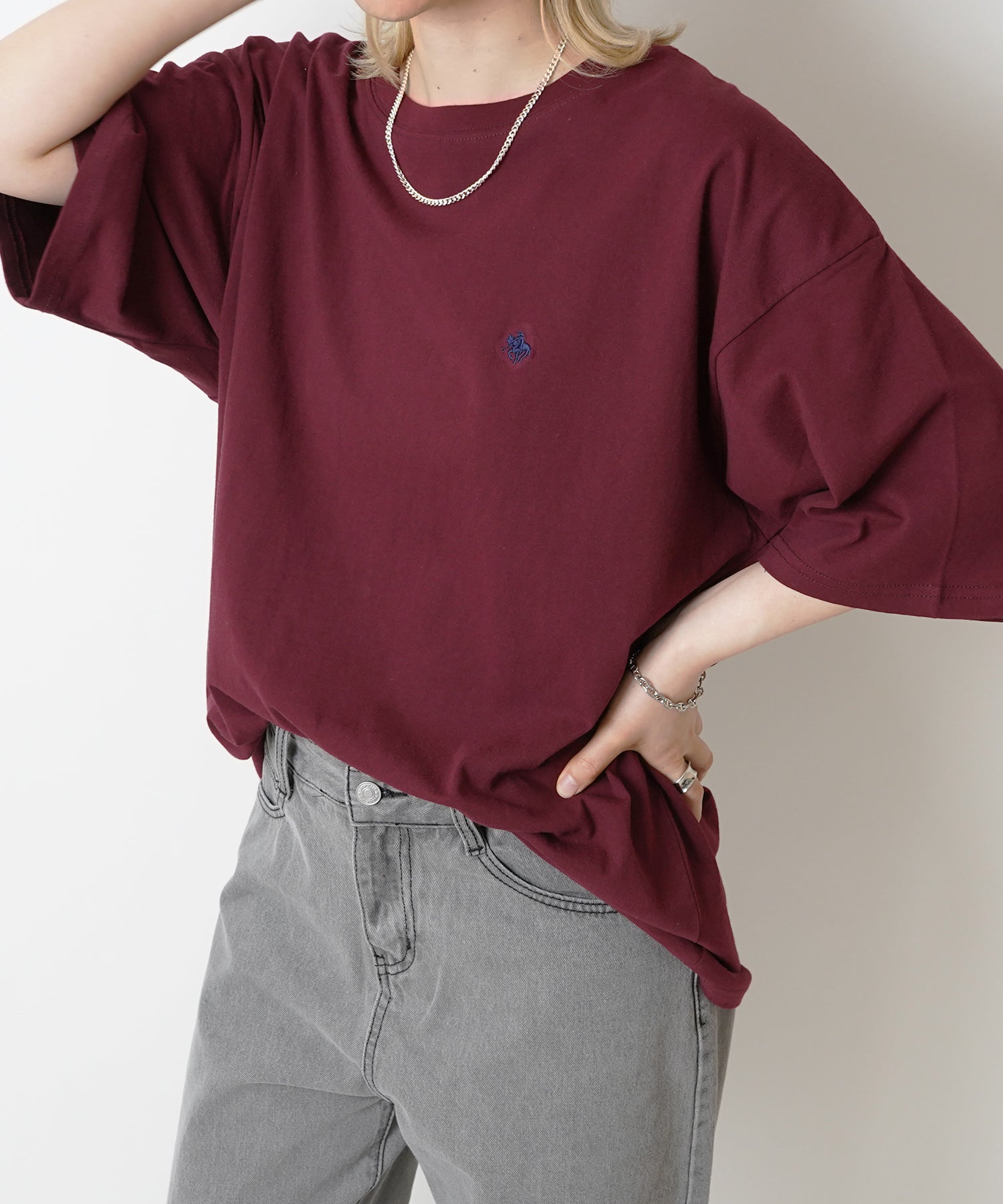 【POLO BCS】別注 ワンポイント刺繍 ベーシック  ビッグシルエット半袖Tシャツ