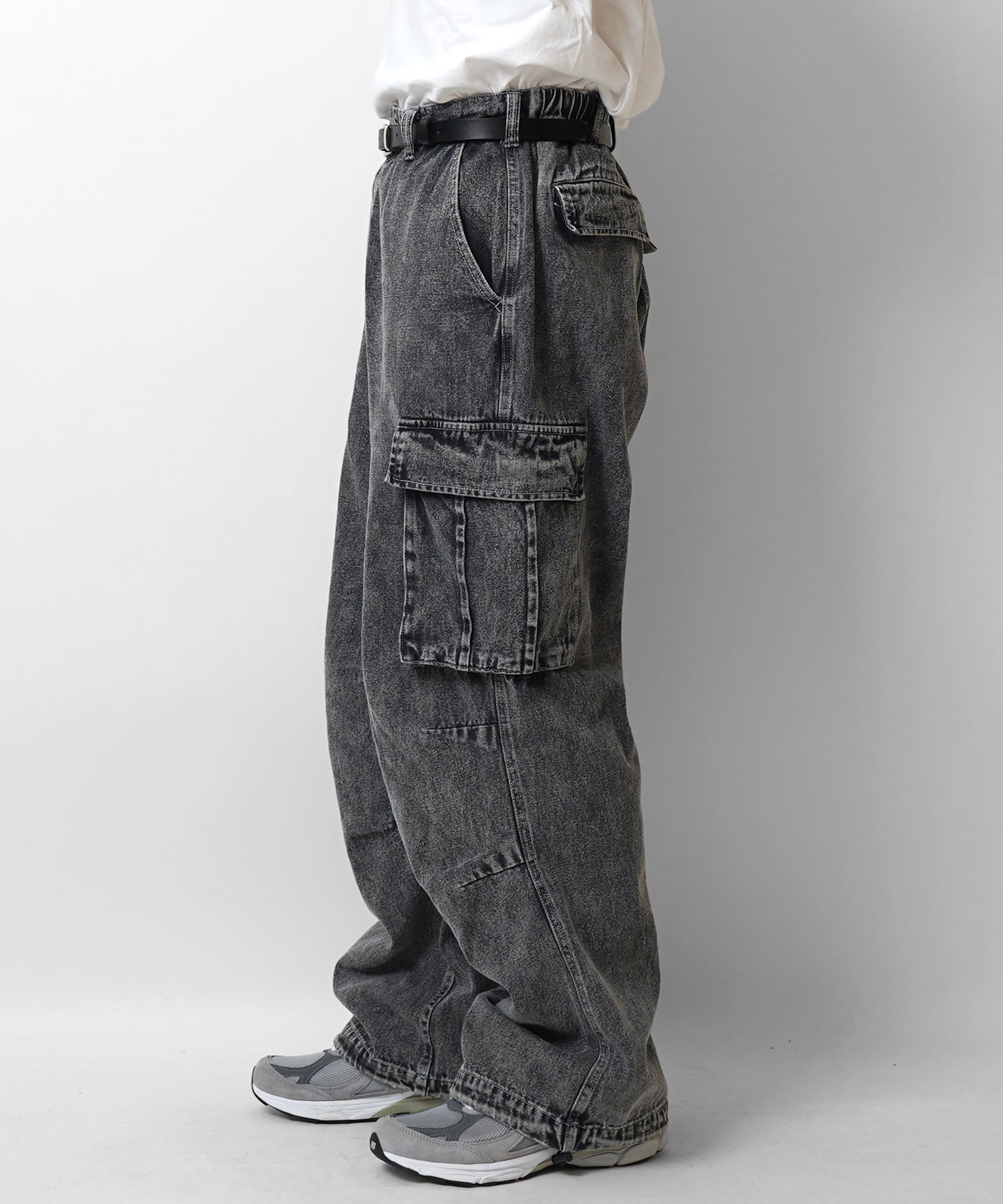 【新色追加】ヴィンテージメイク レトロライク ケミカルウォッシュ ワイドカーゴ デニムパンツ