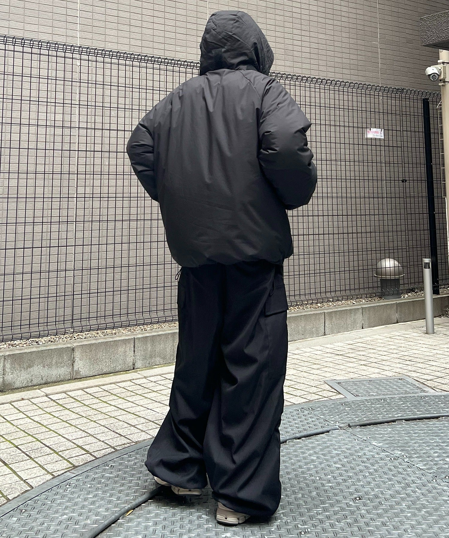 2way フード付き ビッグシルエット スタンドカラー エコダウン ファイバーダウン ミリタリージャケット