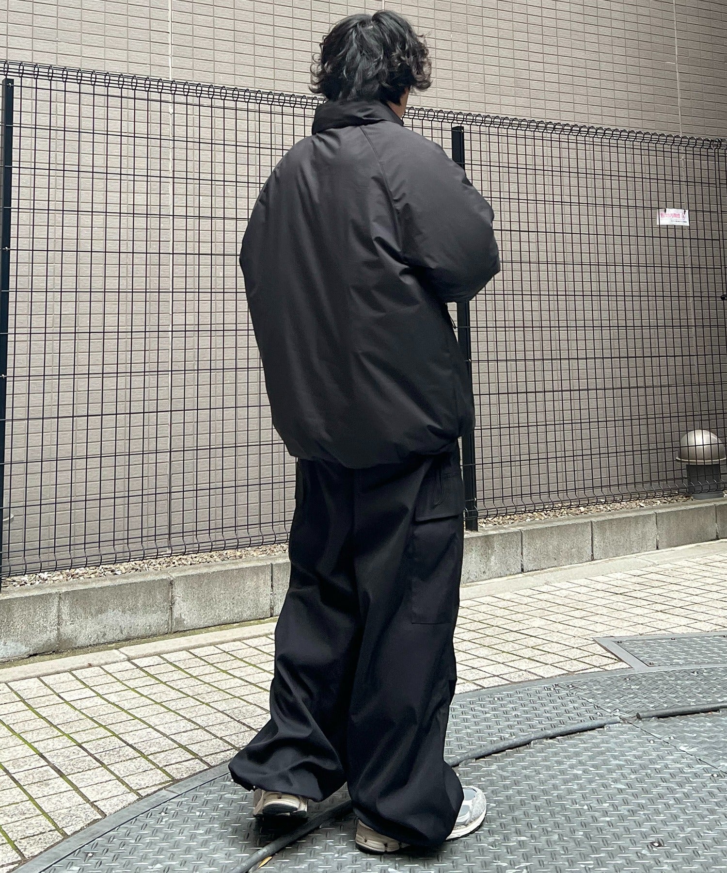 2way フード付き ビッグシルエット スタンドカラー エコダウン ファイバーダウン ミリタリージャケット