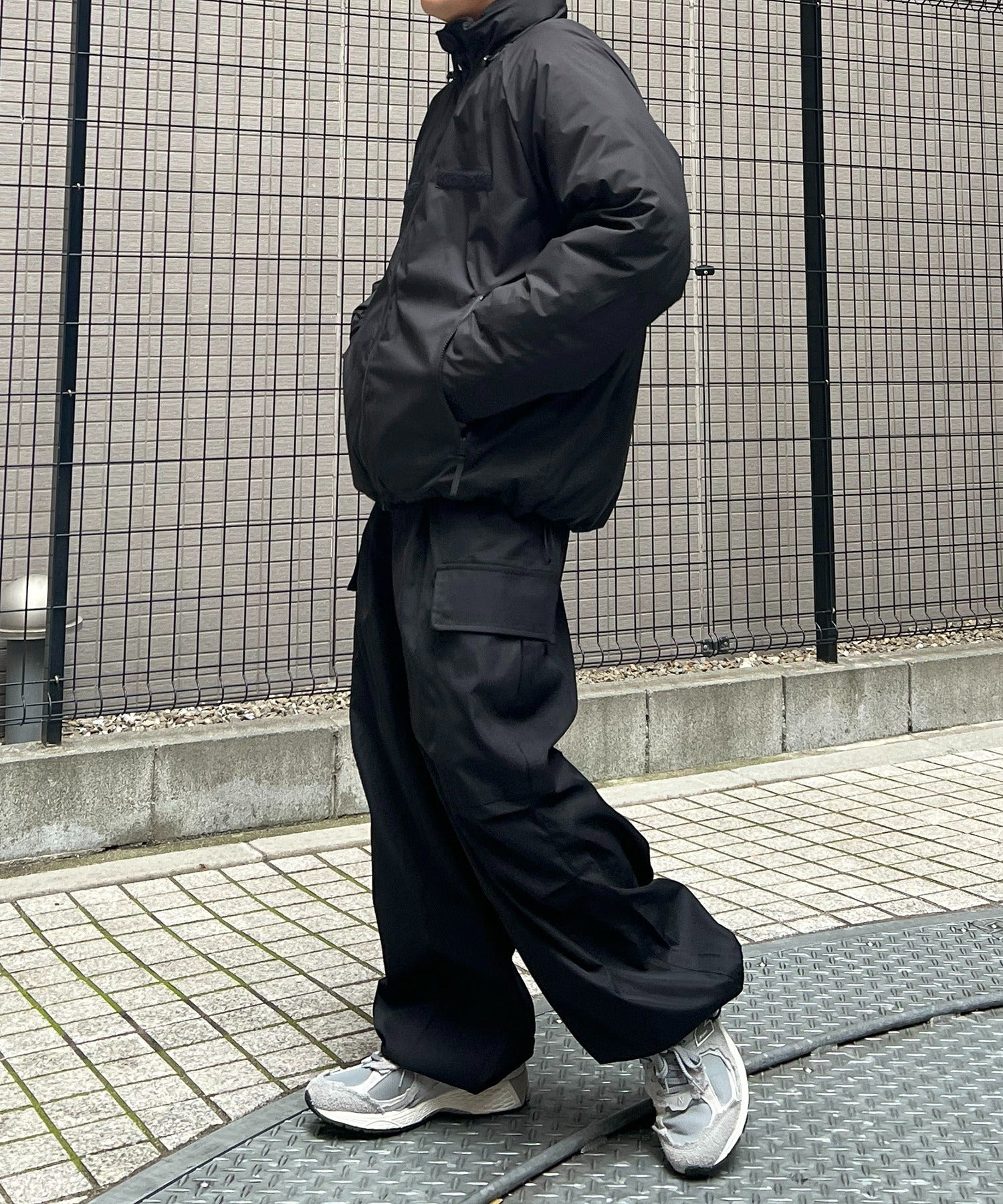 2way フード付き ビッグシルエット スタンドカラー エコダウン ファイバーダウン ミリタリージャケット