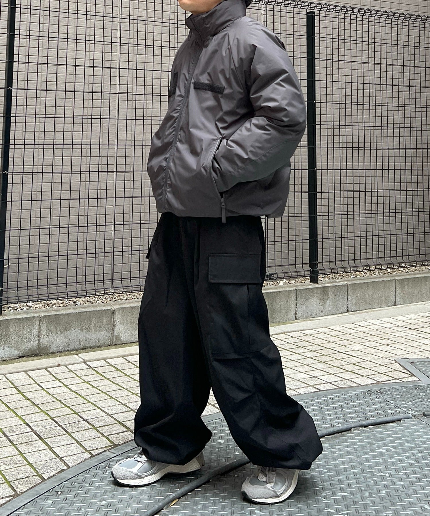 2way フード付き ビッグシルエット スタンドカラー エコダウン ファイバーダウン ミリタリージャケット