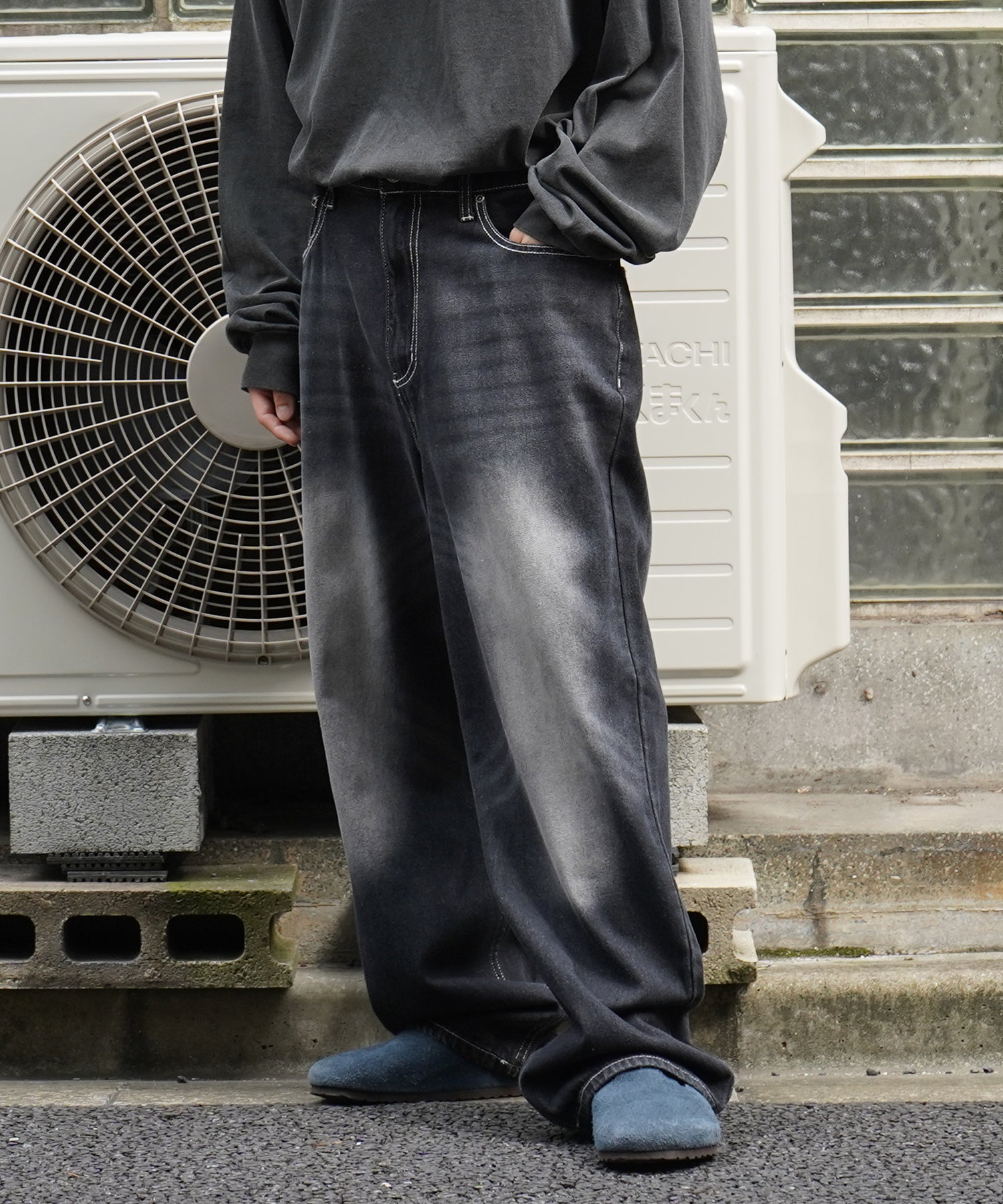 25SS ヴィンテージメイク レトロライク ワイドテーパード デニムパンツ