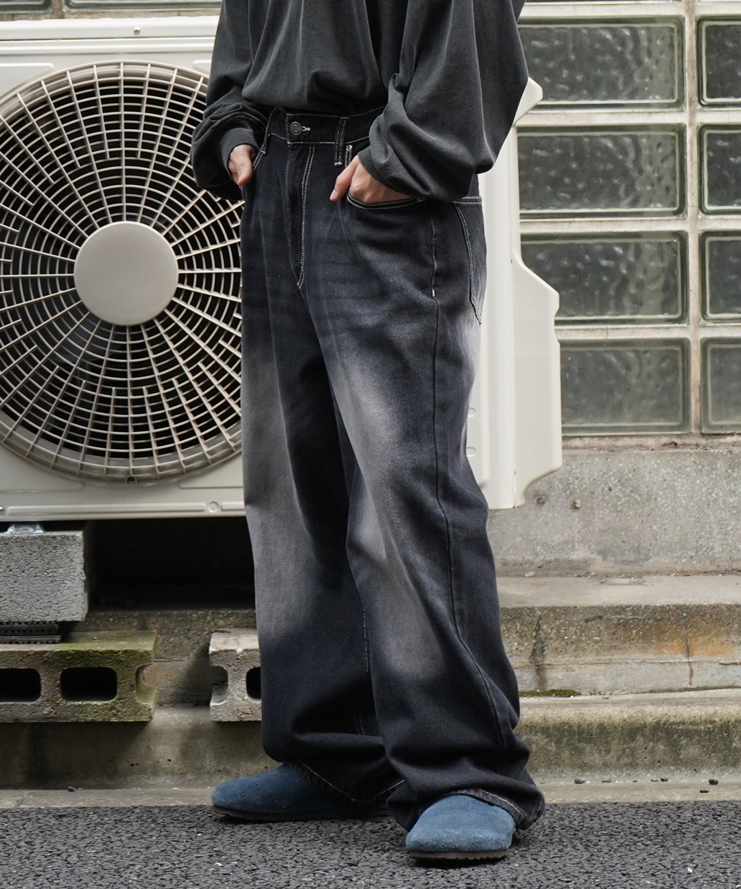 25SS ヴィンテージメイク レトロライク ワイドテーパード デニムパンツ