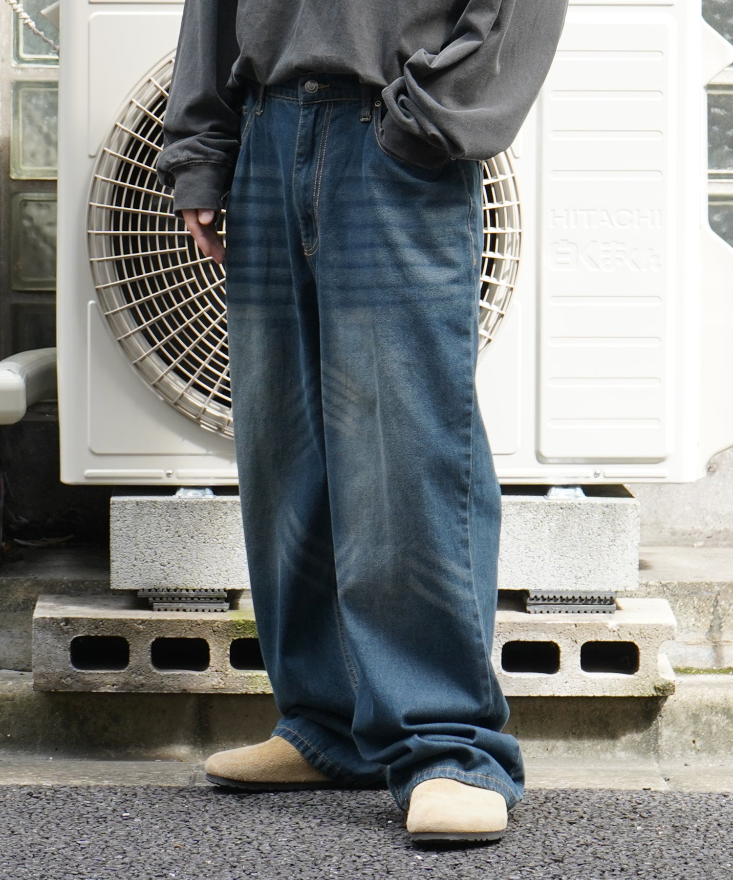 25SS ヴィンテージメイク レトロライク ワイドテーパード デニムパンツ