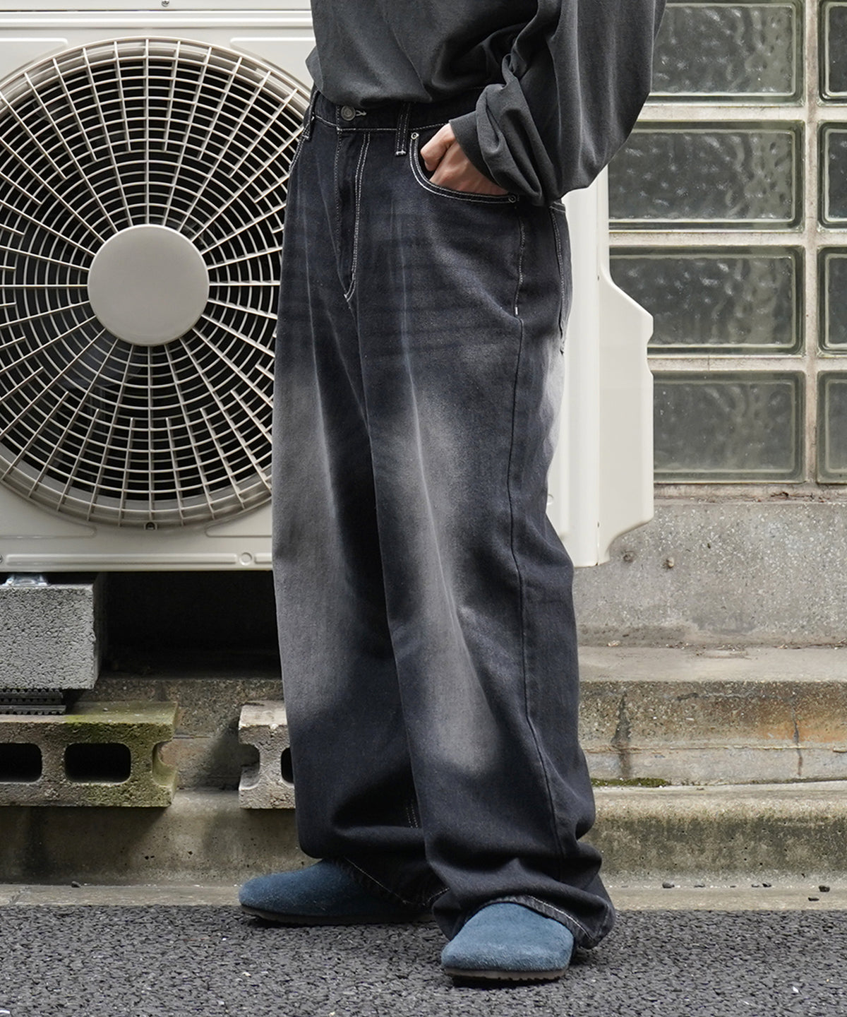 25SS ヴィンテージメイク レトロライク ワイドテーパード デニムパンツ