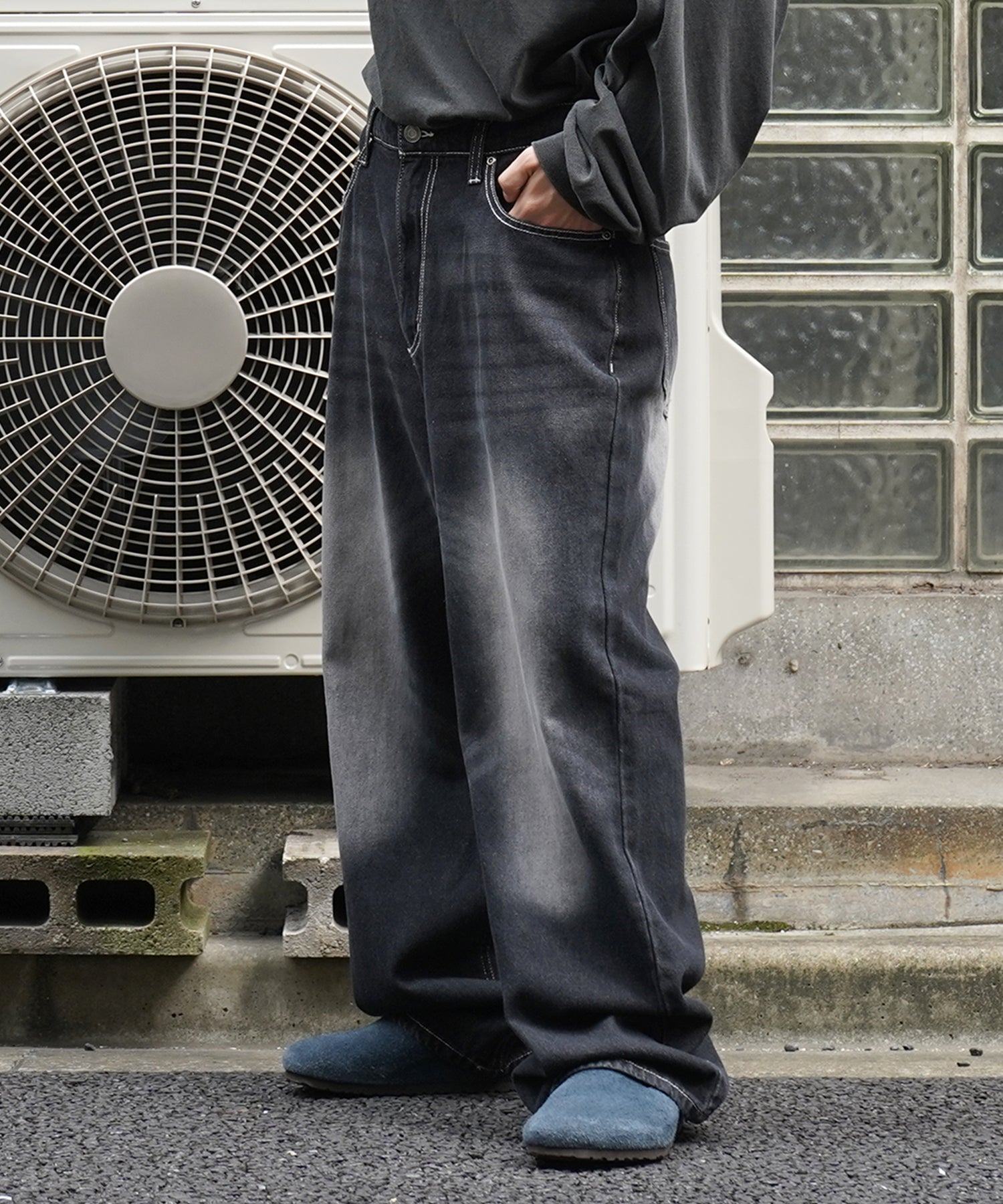 25SS ヴィンテージメイク レトロライク ワイドテーパード デニムパンツ