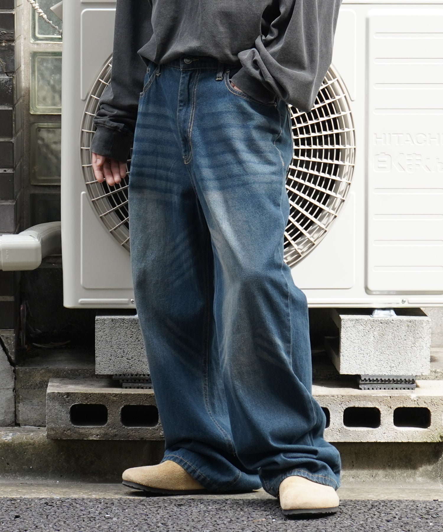 25SS ヴィンテージメイク レトロライク ワイドテーパード デニムパンツ