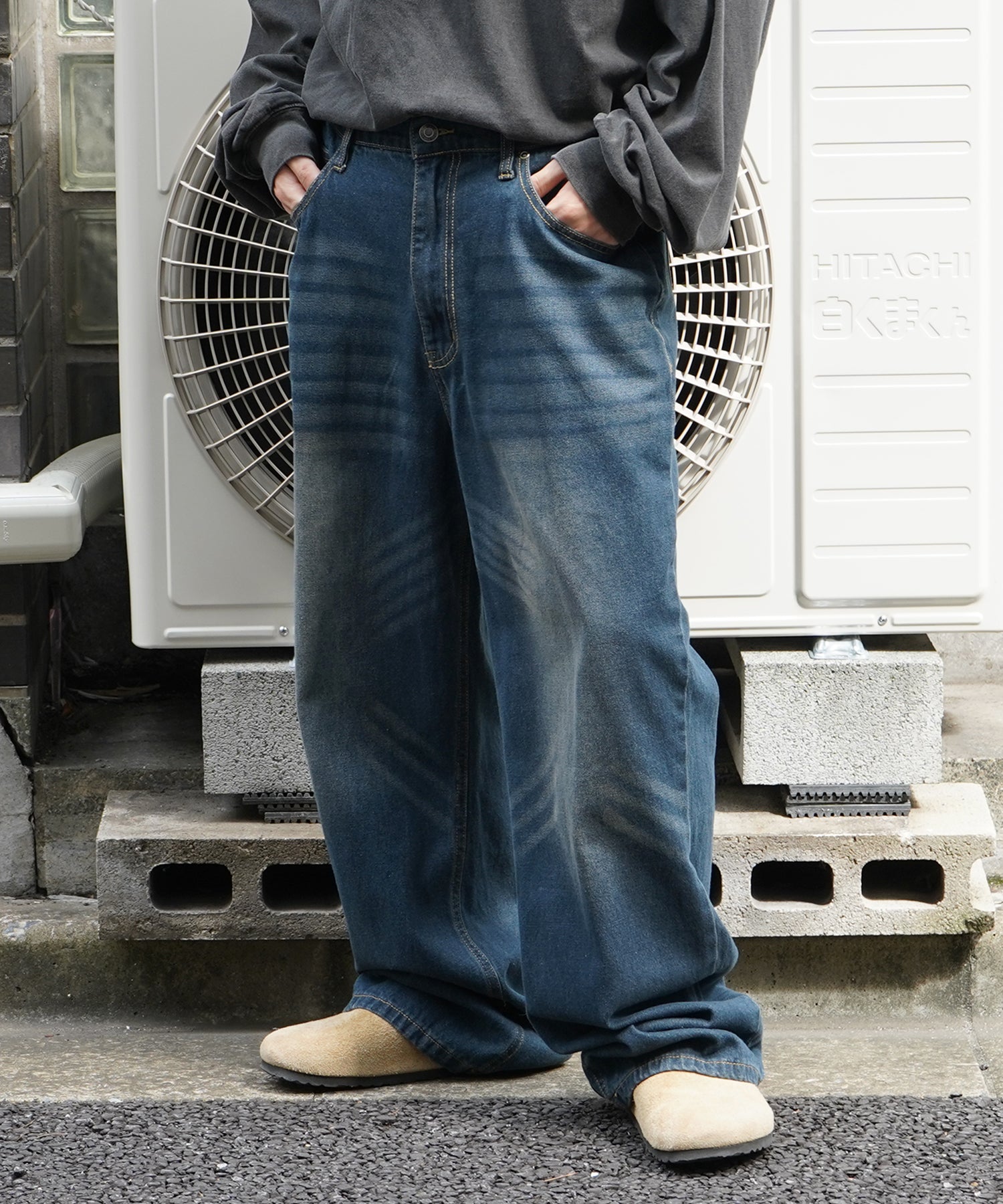 25SS ヴィンテージメイク レトロライク ワイドテーパード デニムパンツ