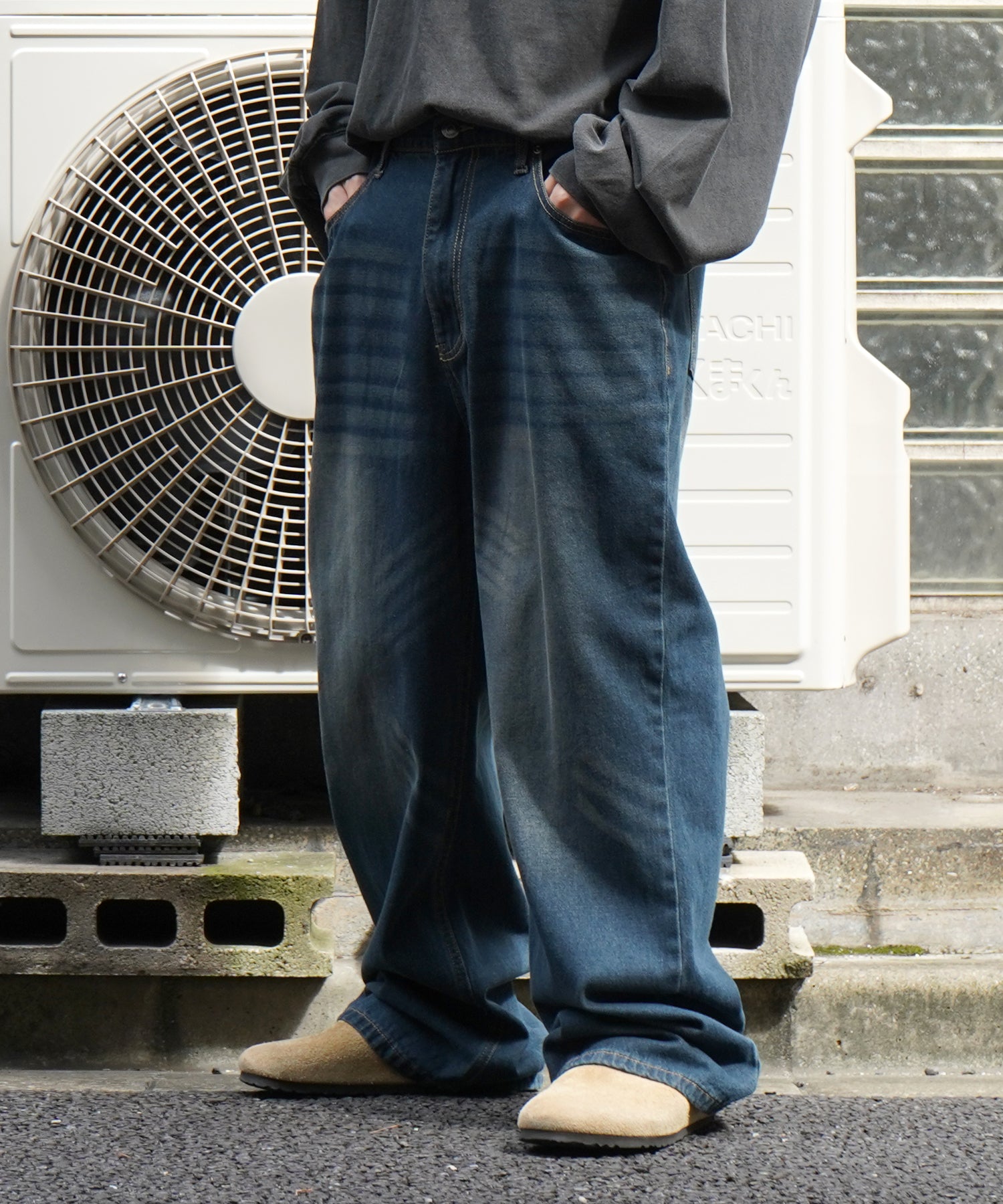 25SS ヴィンテージメイク レトロライク ワイドテーパード デニムパンツ