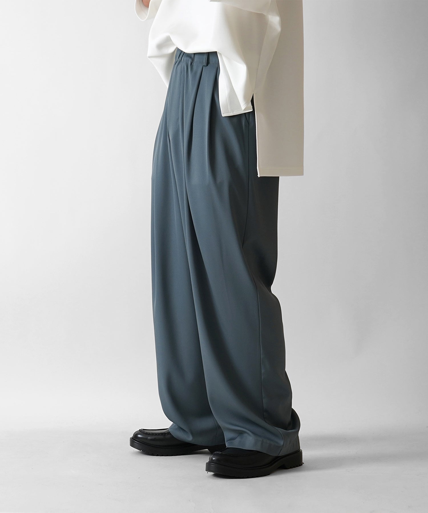 25SS【セットアップ対応】新色追加 ドレープとろみ リラックスイージー ワイドテーパードパンツ