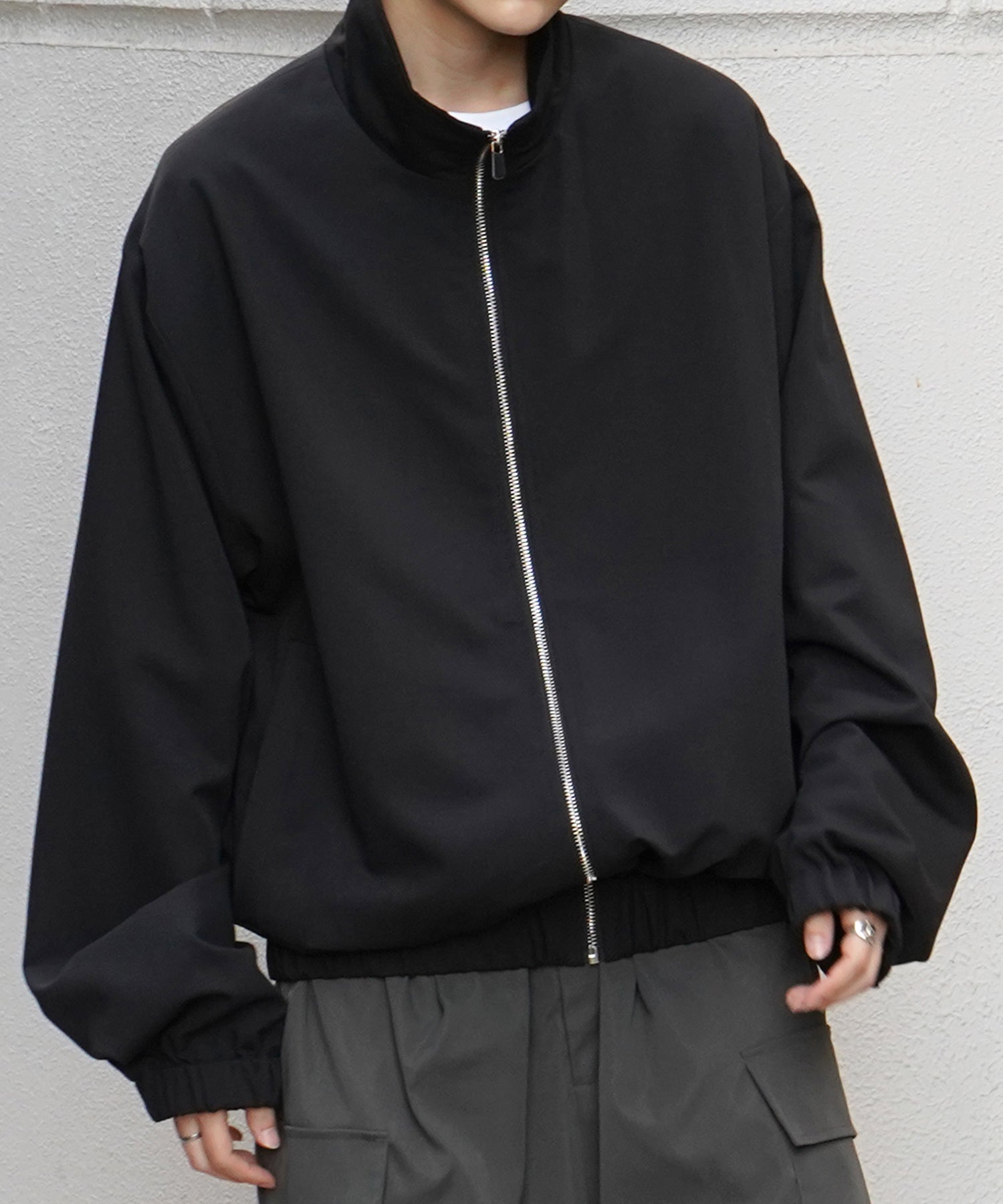 ビッグシルエット スタンドネックブルゾン フルジップジャケット