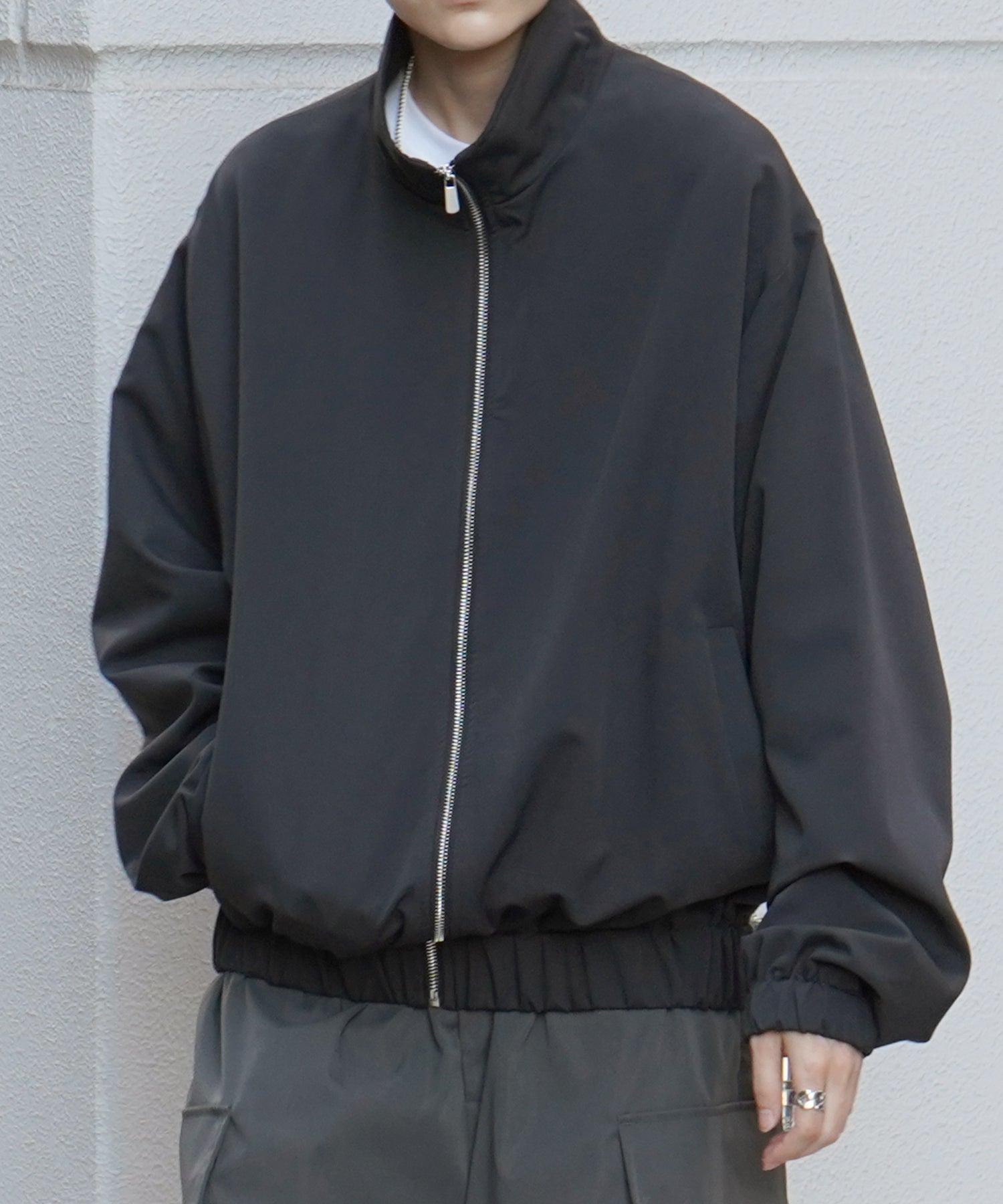 ビッグシルエット スタンドネックブルゾン フルジップジャケット
