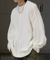 ルーズシルエット クルーネック ナチュラルベーシックプルオーバーニット