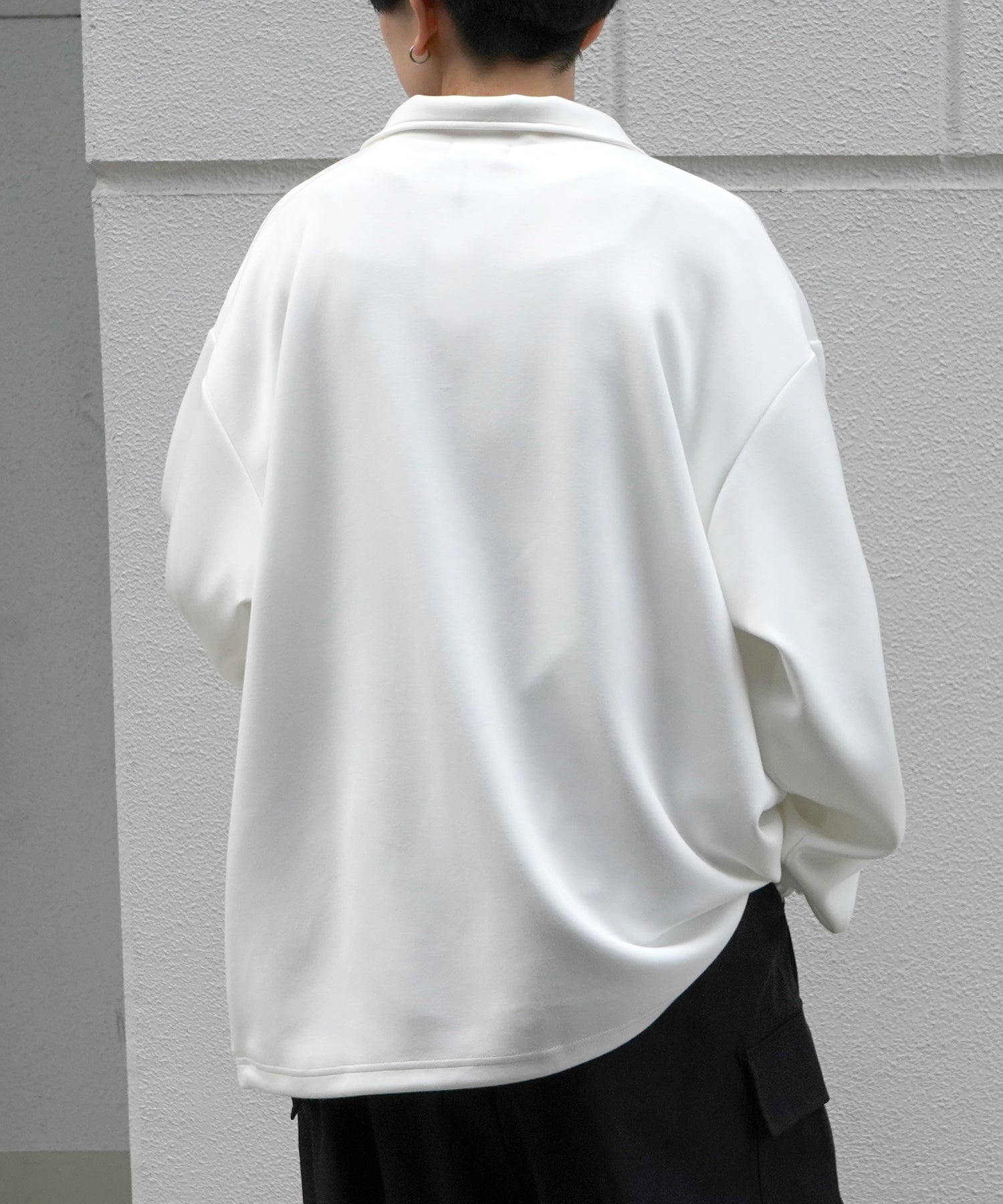 ドレープとろみ ボリュームシルエット 裾ひも ドロスト ダンボールニット ハーフジッププルオーバースウェット