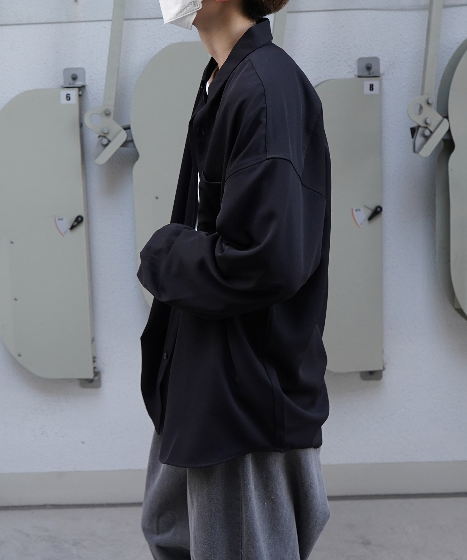 24SS ルーズシルエット ベーシック長袖シャツ
