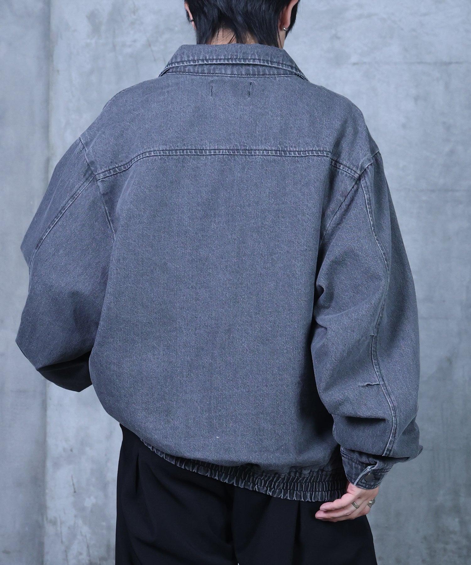 ビッグシルエット ヴィンテージライク ダブルポケット デニムブルゾン