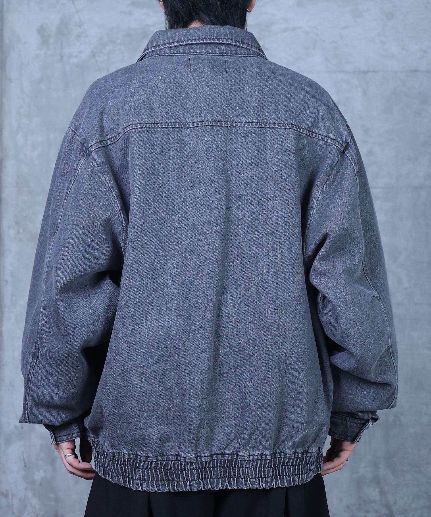 ビッグシルエット ヴィンテージライク ダブルポケット デニムブルゾン