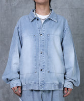 ビッグシルエット ヴィンテージライク ダブルポケット デニムブルゾン