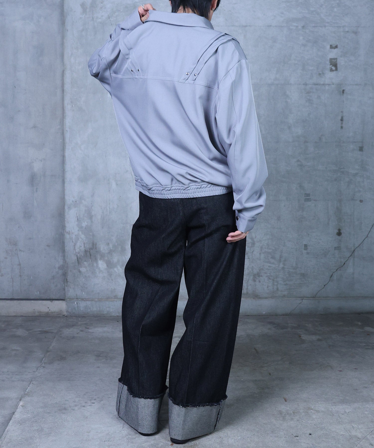 ロールアップ デニムスラックス