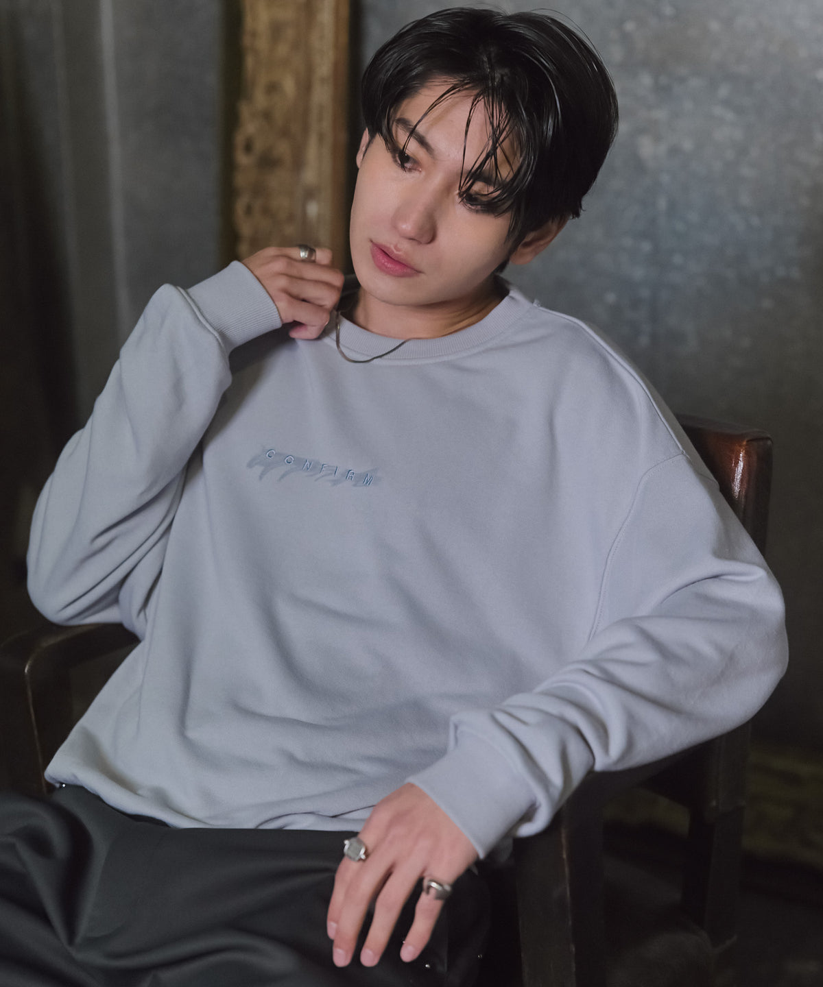 Confirm Logo Embroidery Crew Sweat / "Confirm"ロゴ刺繍クルースウェット