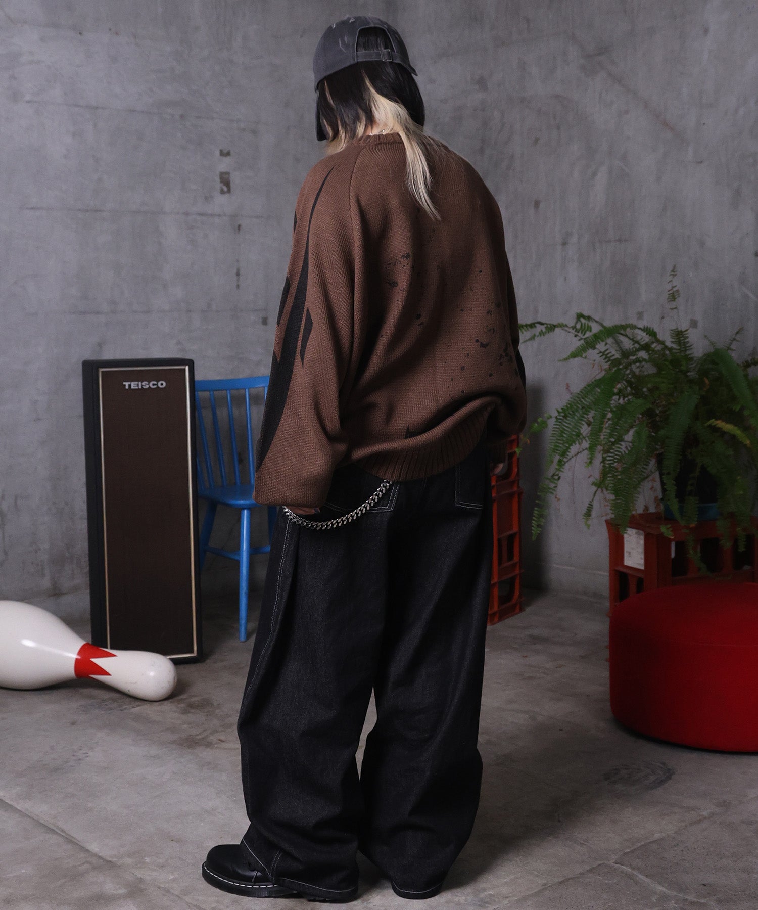 バレルレッグ リジット デニムパンツ