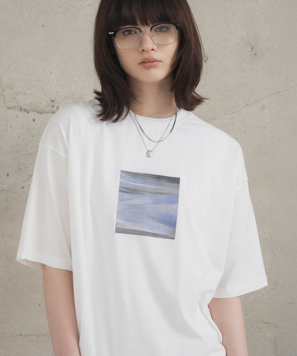 アブストラクト絵画 フロントプリント 半袖Tシャツ