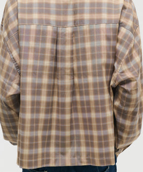 SHORT-BODY LONG-SLEEVED CHECKED SHIRT / ショート丈長袖チェックシャツ
