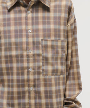 SHORT-BODY LONG-SLEEVED CHECKED SHIRT / ショート丈長袖チェックシャツ
