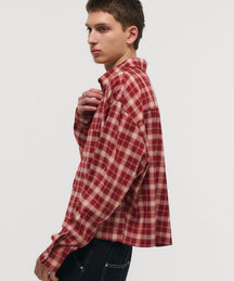 SHORT-BODY LONG-SLEEVED CHECKED SHIRT / ショート丈長袖チェックシャツ