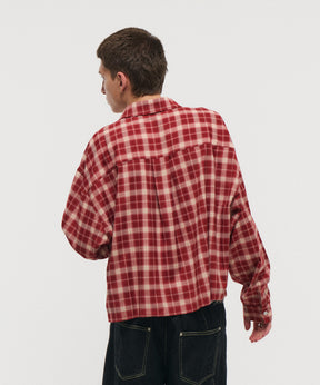 SHORT-BODY LONG-SLEEVED CHECKED SHIRT / ショート丈長袖チェックシャツ