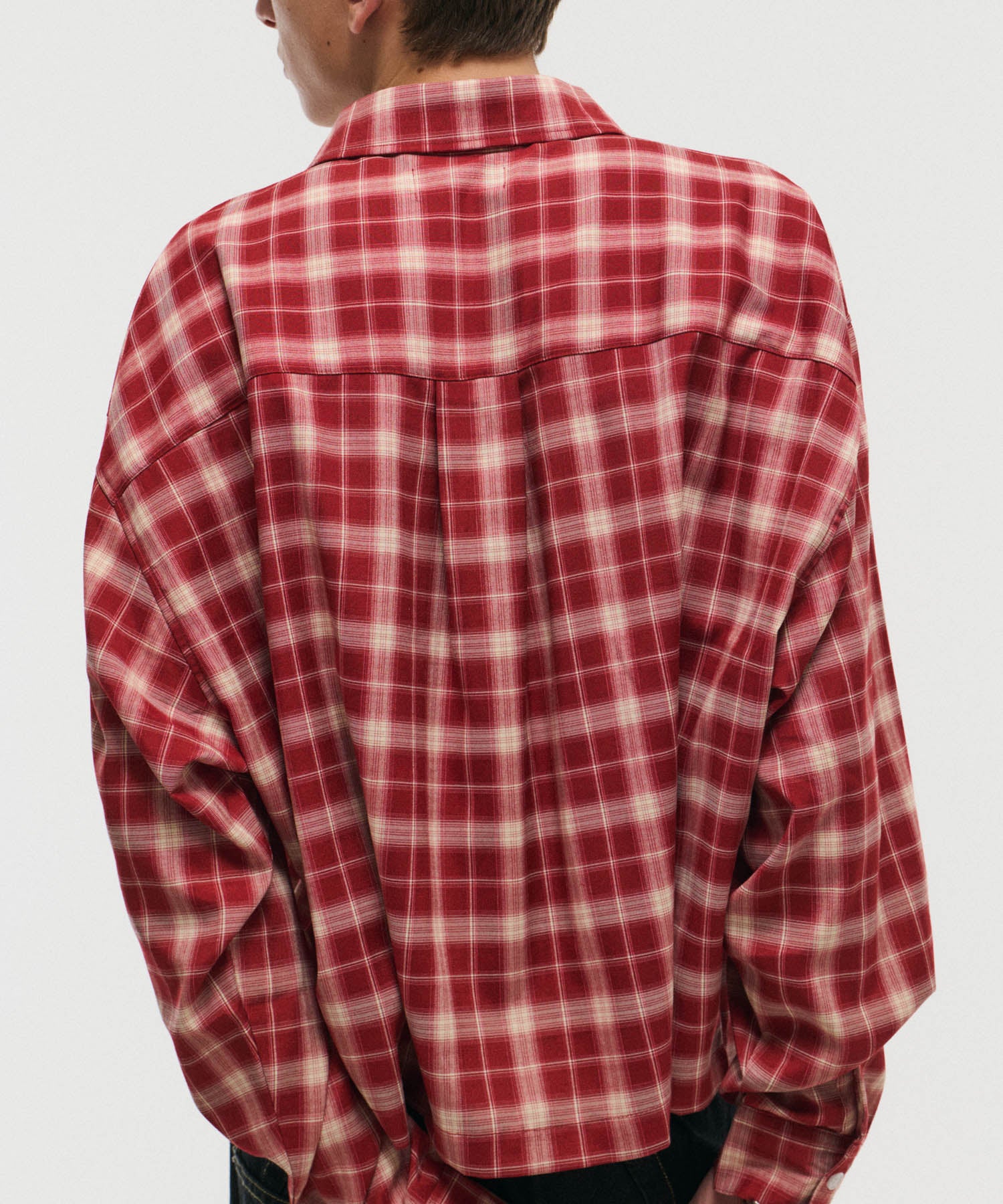 SHORT-BODY LONG-SLEEVED CHECKED SHIRT / ショート丈長袖チェックシャツ